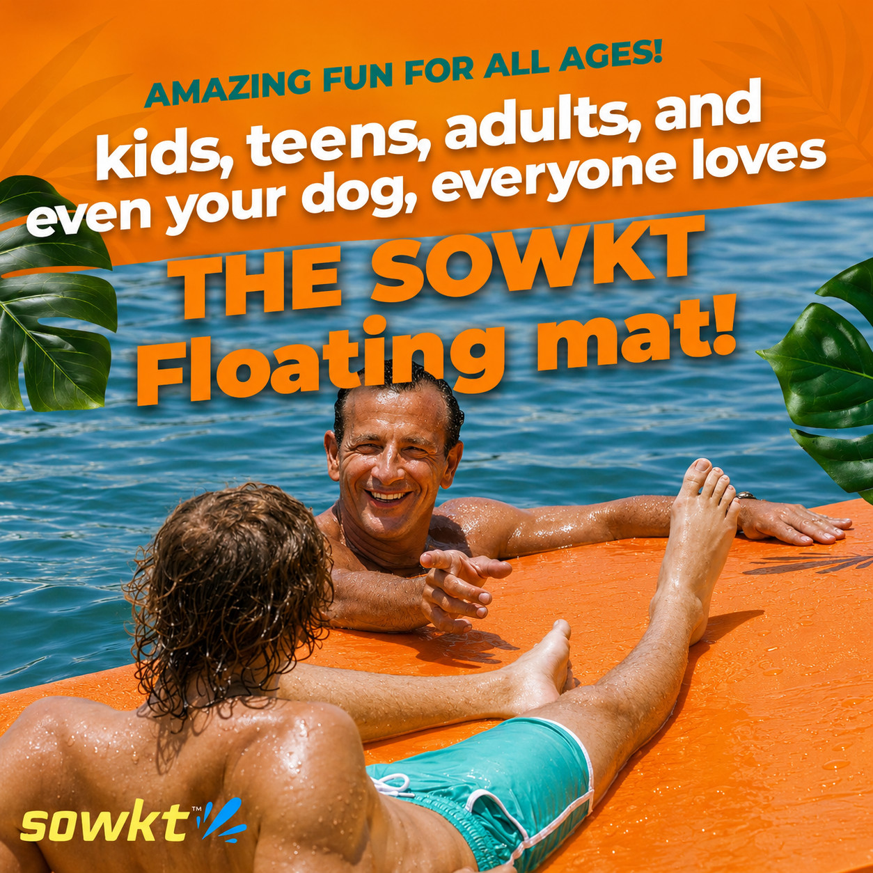 SOWKT® Made in USA Premium Floating Mat for Lakes & Pools, Extra Large Lily Pads