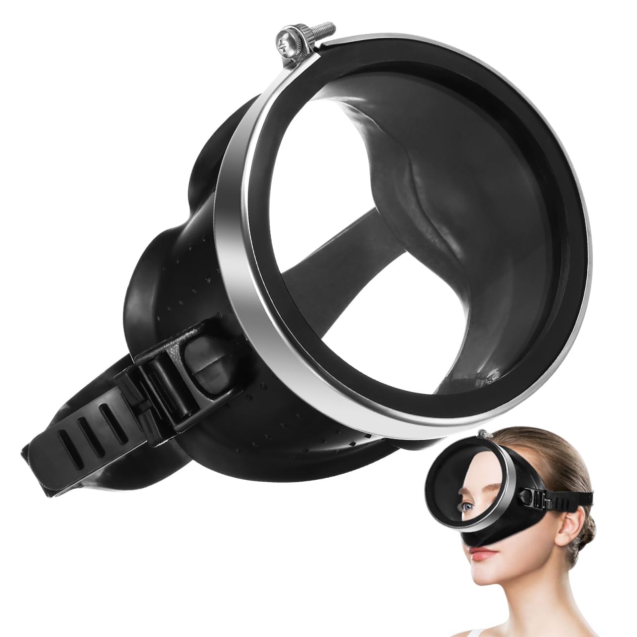 Adult Oval Tempered Glass Scuba Diving Goggles Mask for Adults Retro Style