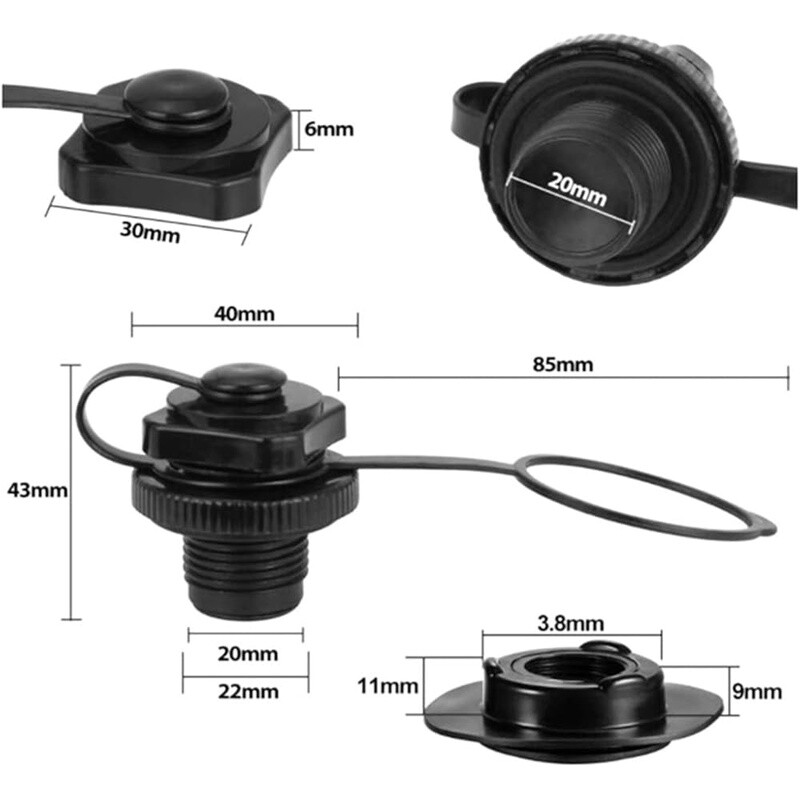 2Pcs Inflatable Kayak Air Valve Replacement Screw Plugs Canoe Raft PVC Boat New