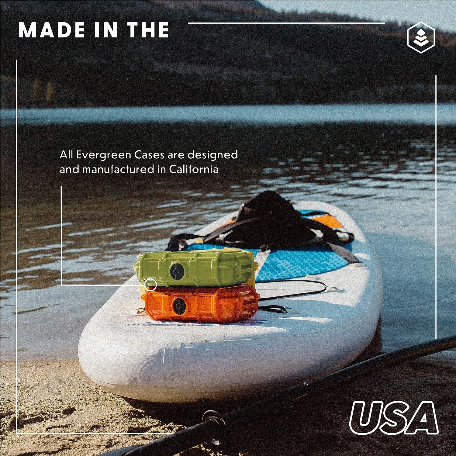 Evergreen 56 Dry Box – EDC Tough Protective Case USA Medium, Orange, TOPO