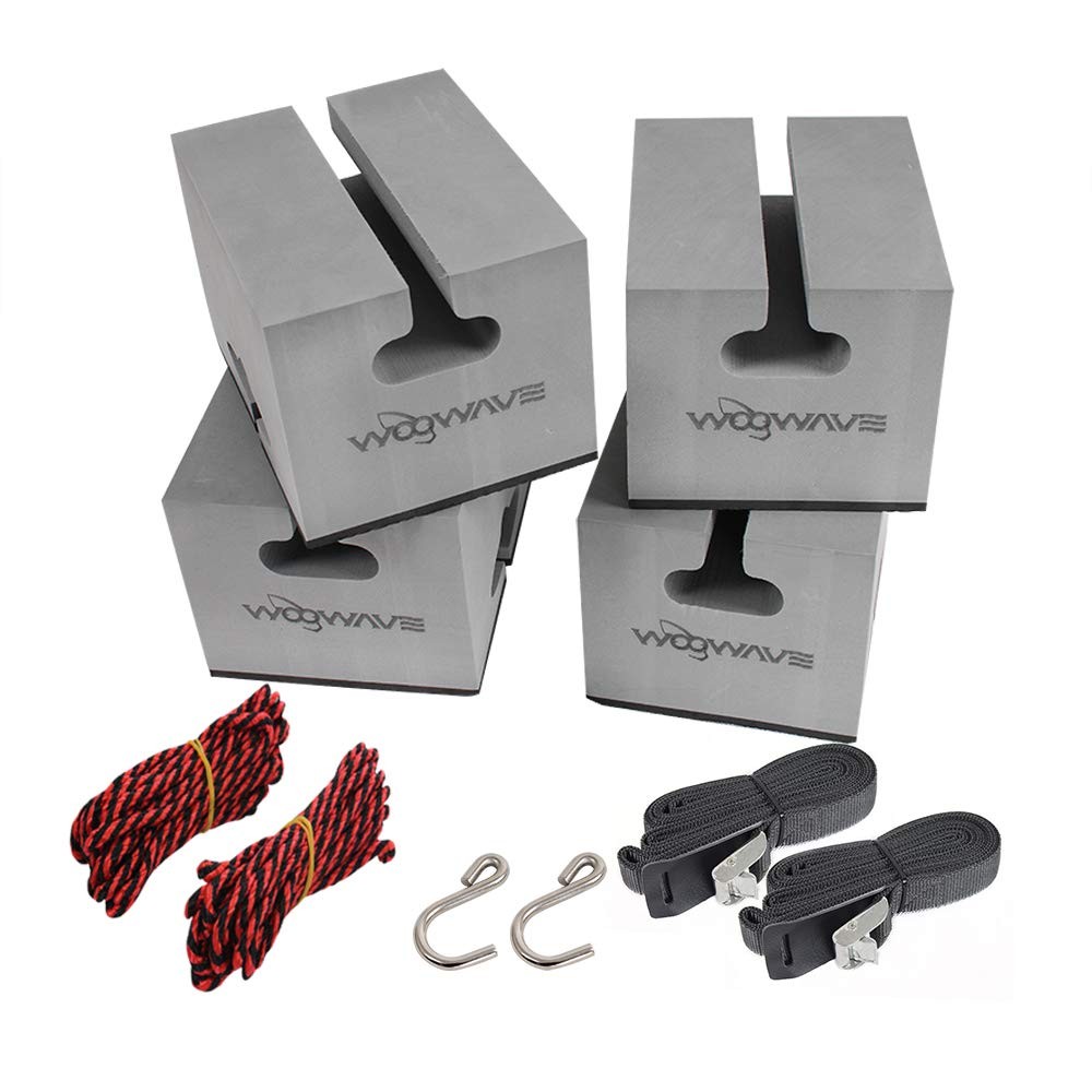 WOOWAVE Canoe Carrier Deluxe Kit Universal Soft Standard 6inch, gray