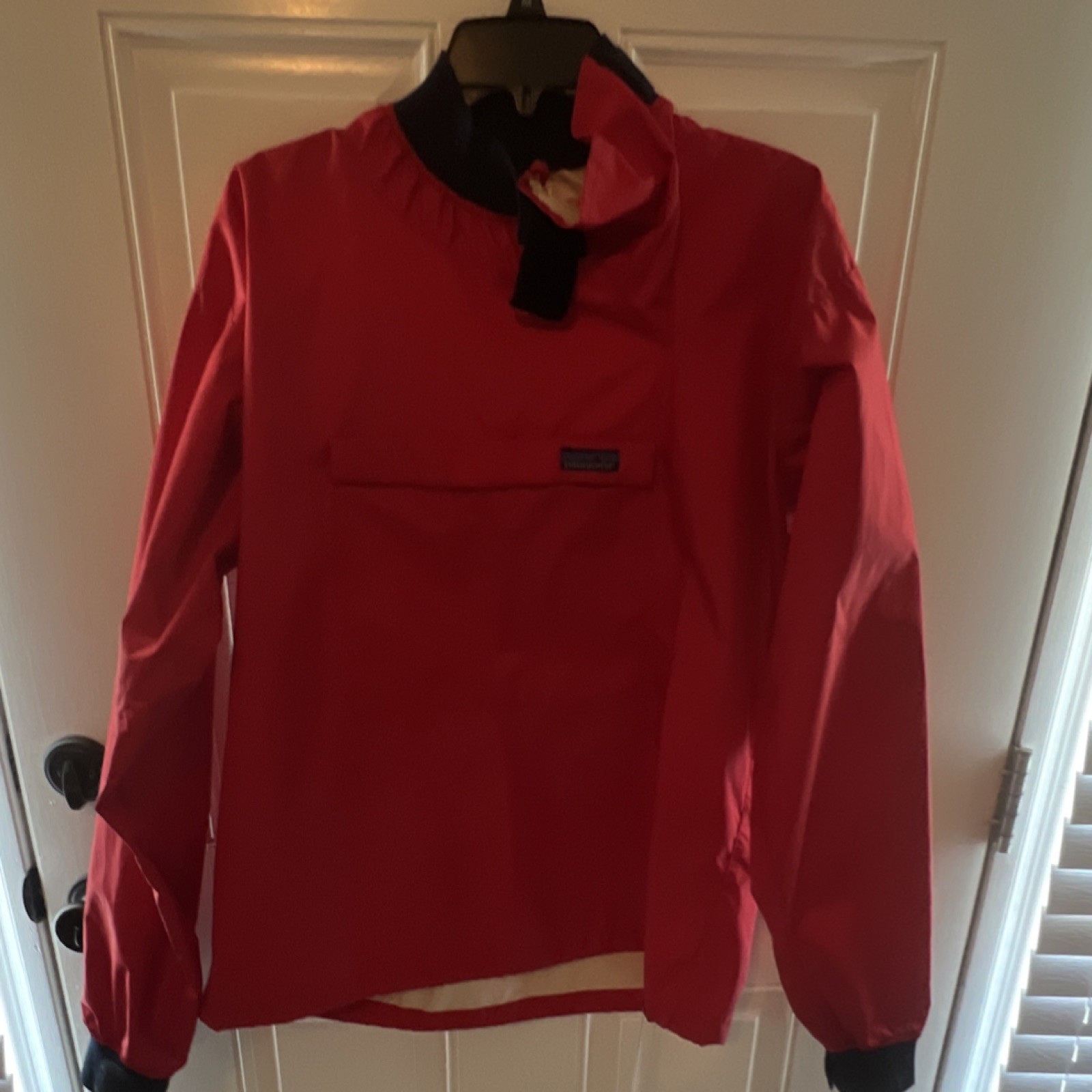Patagonia Red Waterproof Paddling Jacket Kayak Canoe Raft Nylon Neoprene Trim