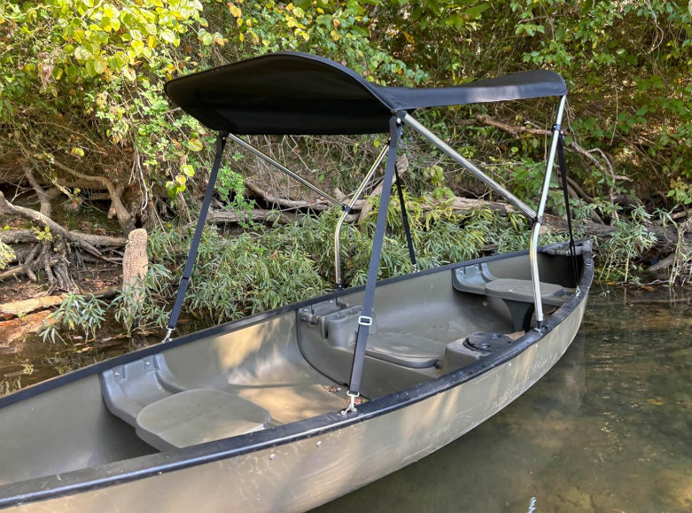 Cypress Rowe Outfitters 3′ x 5′ Canoe/Kayak Sun Shade/Canopy Bimini Top – Black