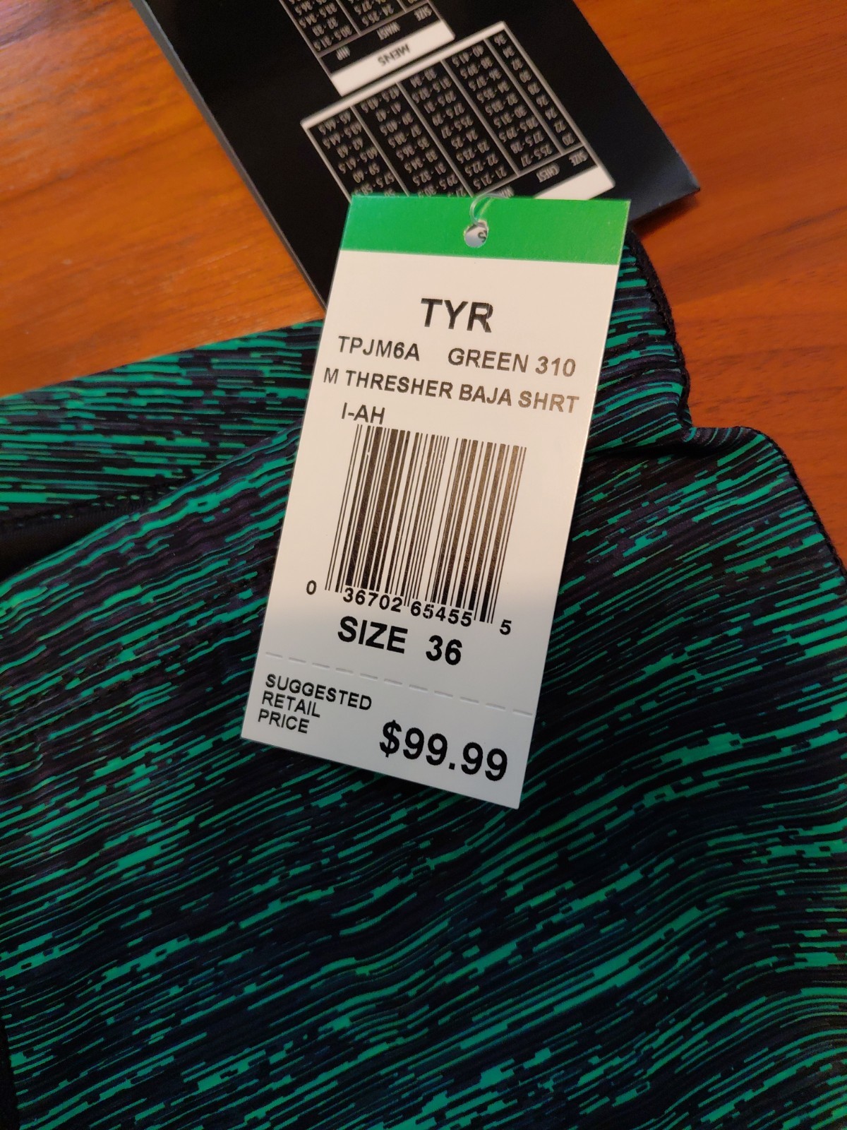 TYR Mens Thresher Baja Jammer Green FINA Approved Size 36