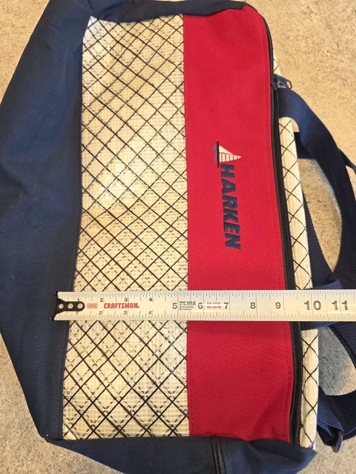 Harken Sailing Gear Bag Blue Red Waterproof Dry Tote Shoulder Strap