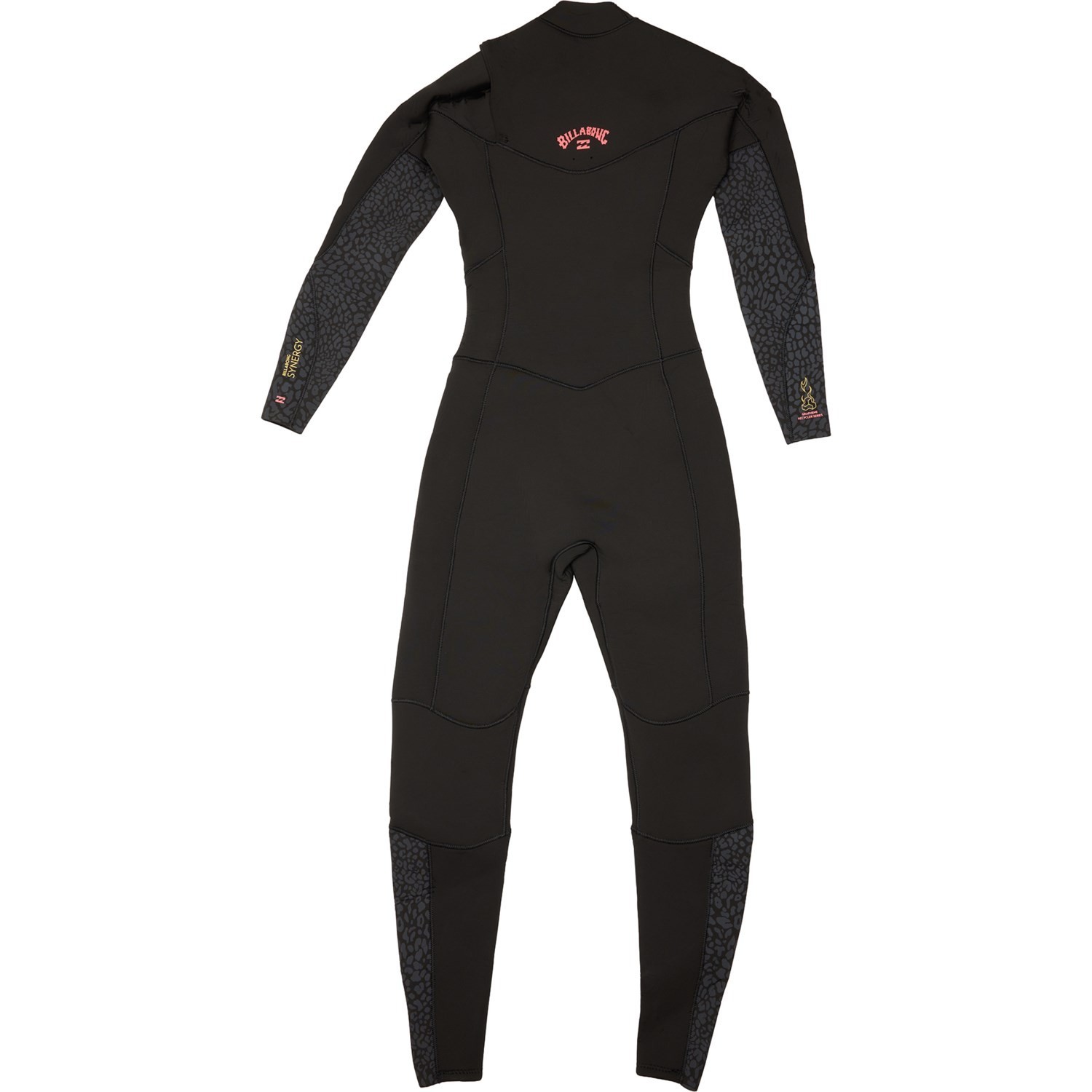 Billabong Synergy 4/3mm Chest Zip Full Wetsuit Womens 10 Wild Black Leopard NEW