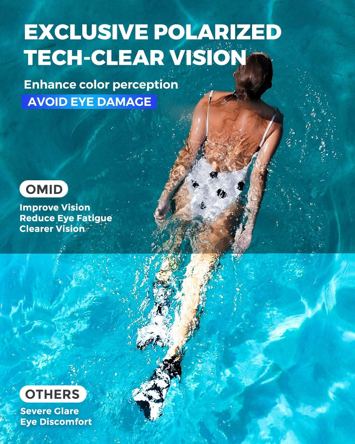Swim Goggles, P2 Polarized Swimming Goggles for Men Anti-Fog Goggles Swimming fo