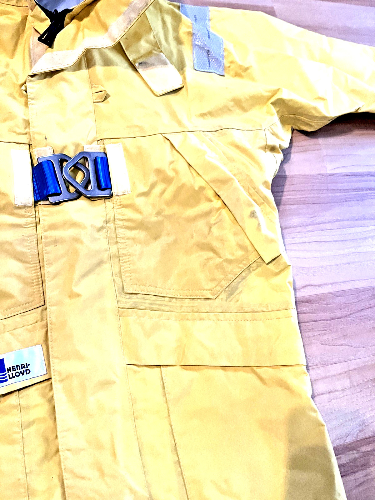 Vintage Henri Lloyd Sailing Jacket Heavy Duty Foul Weather Gear Yellow Size S