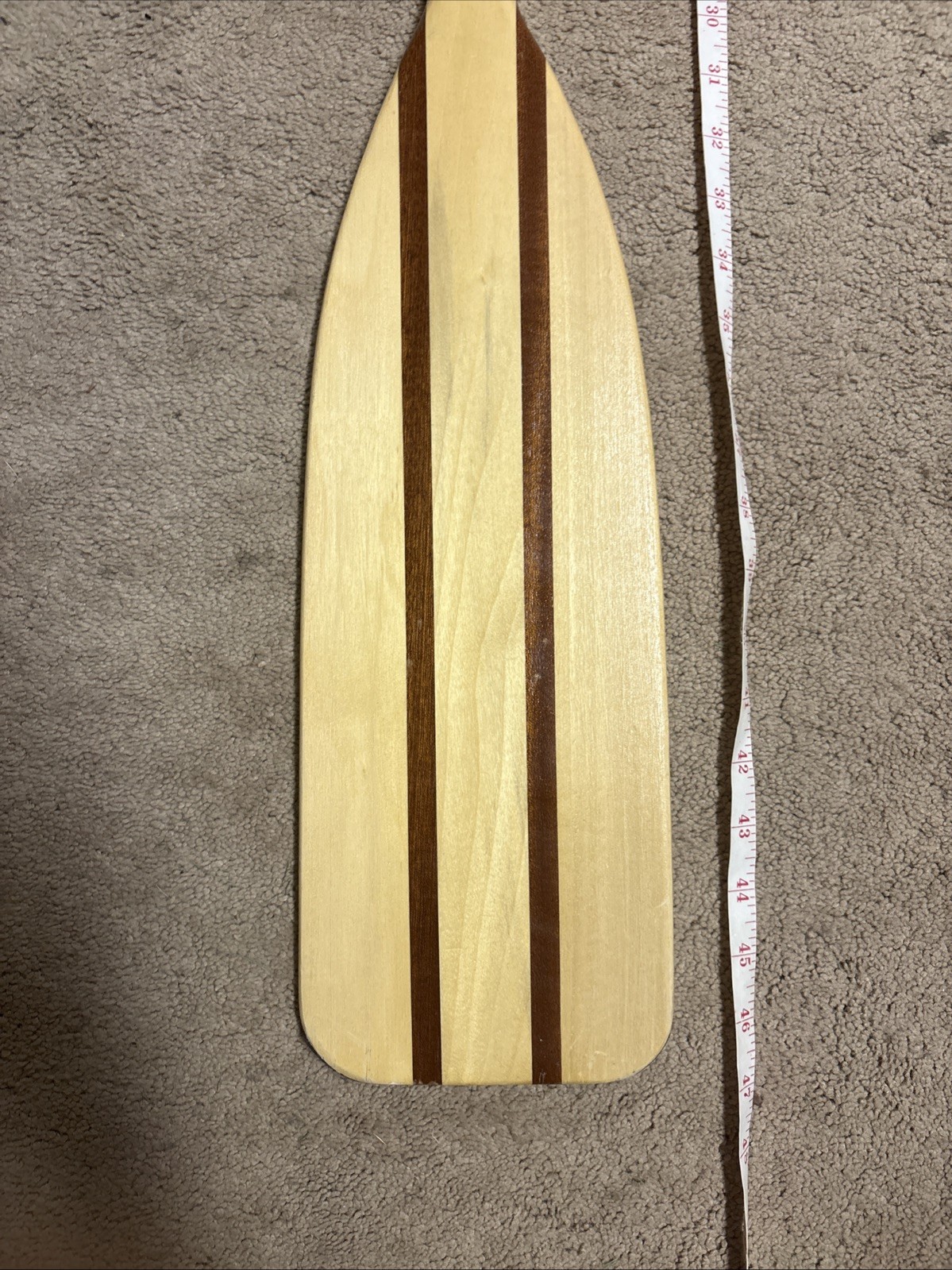 Vtg Feather Brand Canoe Paddle 46.5” Wood Caviness Woodworking Alabama USA