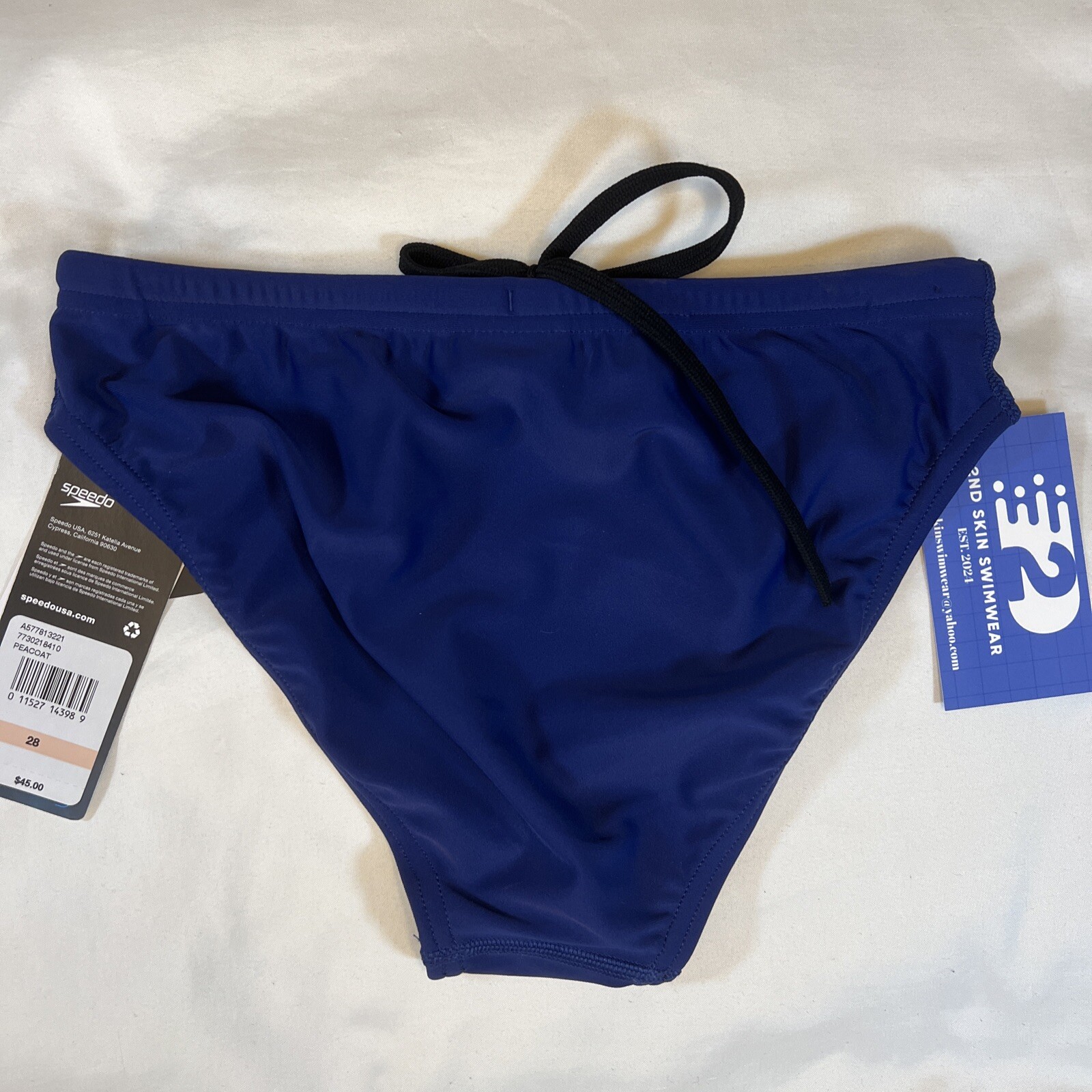 Men’s Speedo Bikini Swim Brief, Eco, Peacoat, Size 28