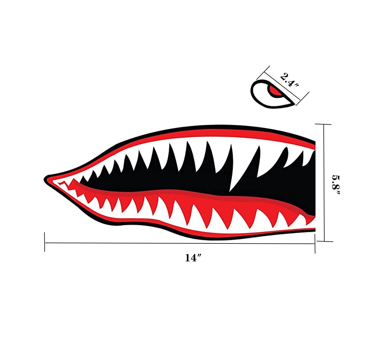 2Pcs Shark Teeth Mouth Kayak Stickers，Kayak Decals Waterproof DIY Funny Graph…