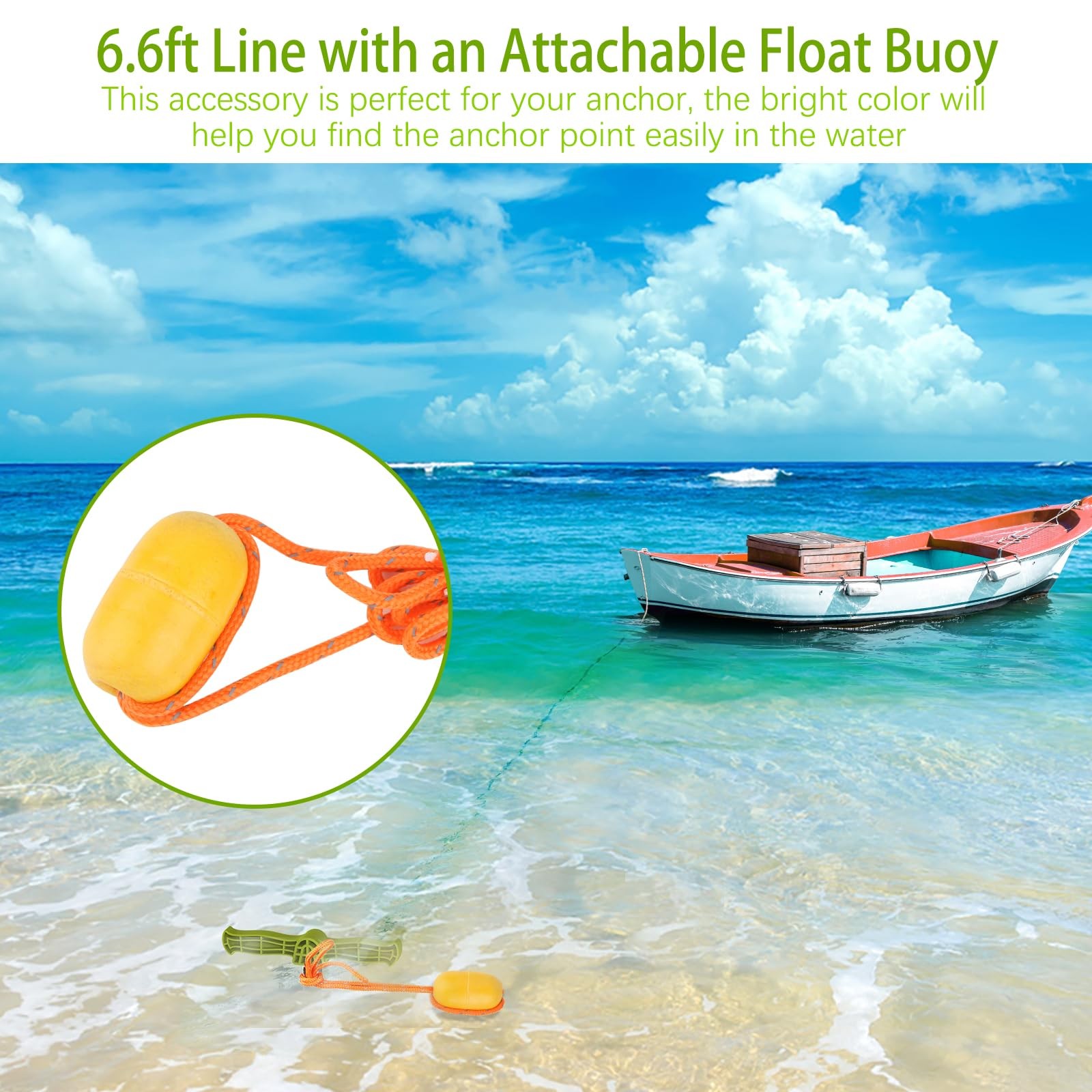 40″ Boat Sand Anchor, Carbon Fiber Shallow Water Sand Anchor with T-Handle & …