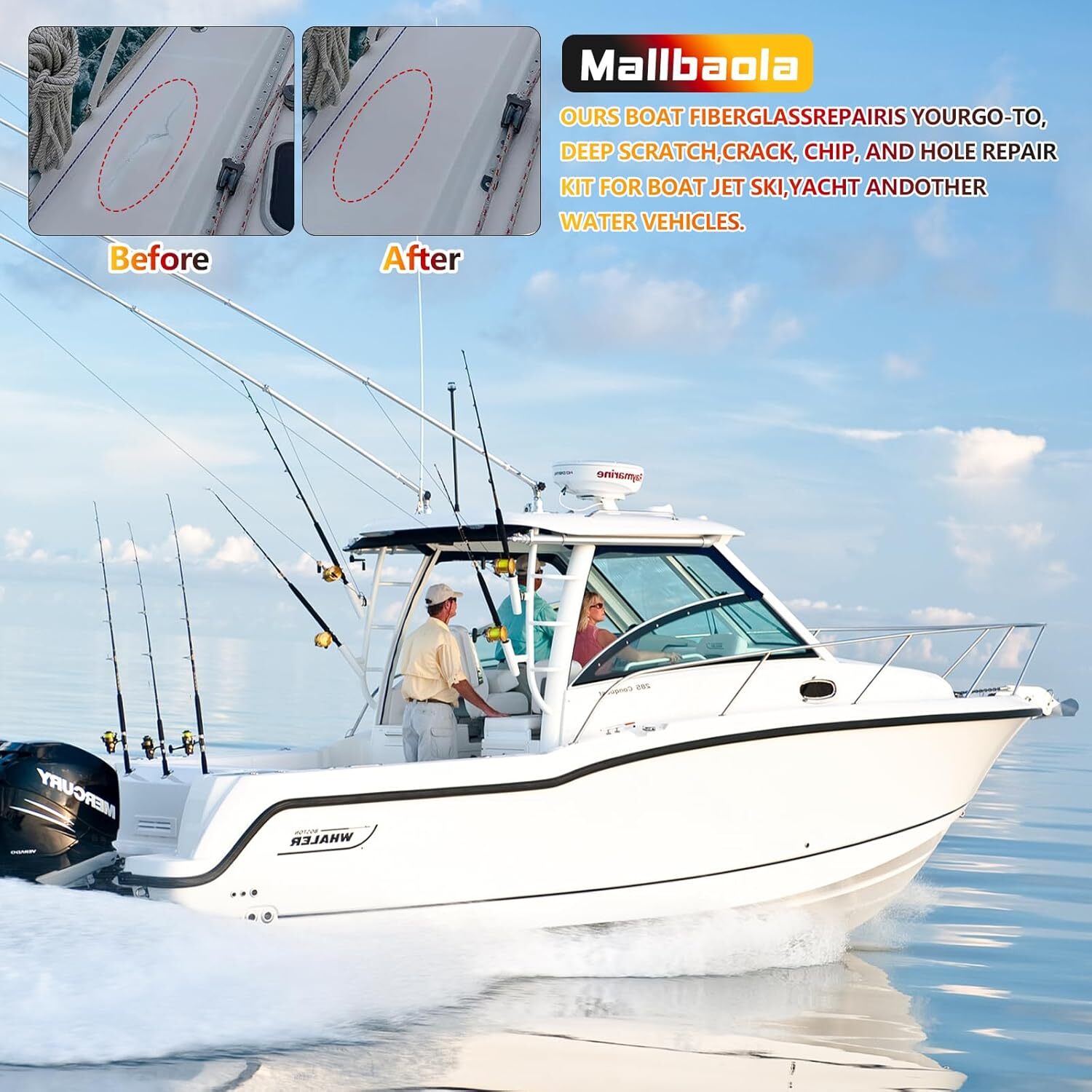 Marine Fiberglass Repair Kit for Boats, Gel Coat Boats,…