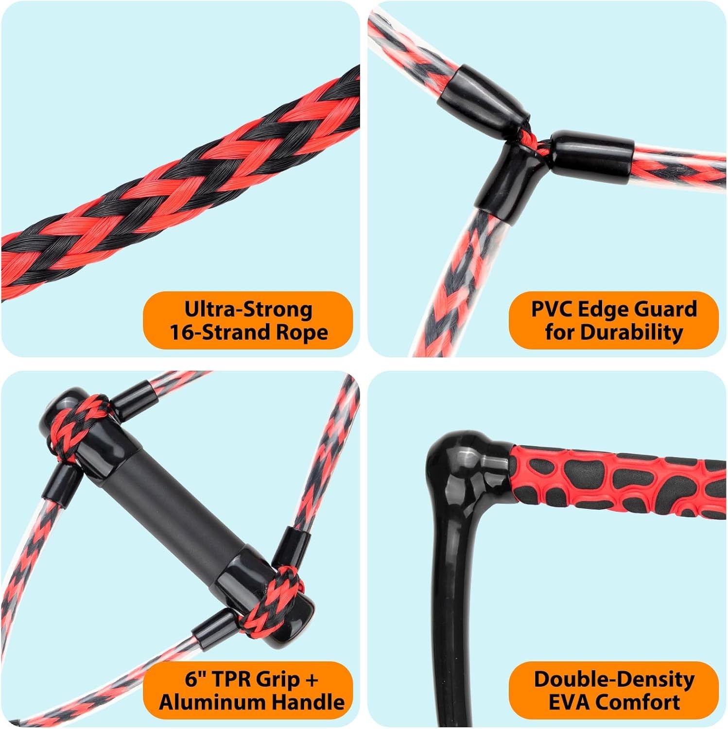 High-Tensile Wakeboard Tow Rope, 2200 Lbs Strength
