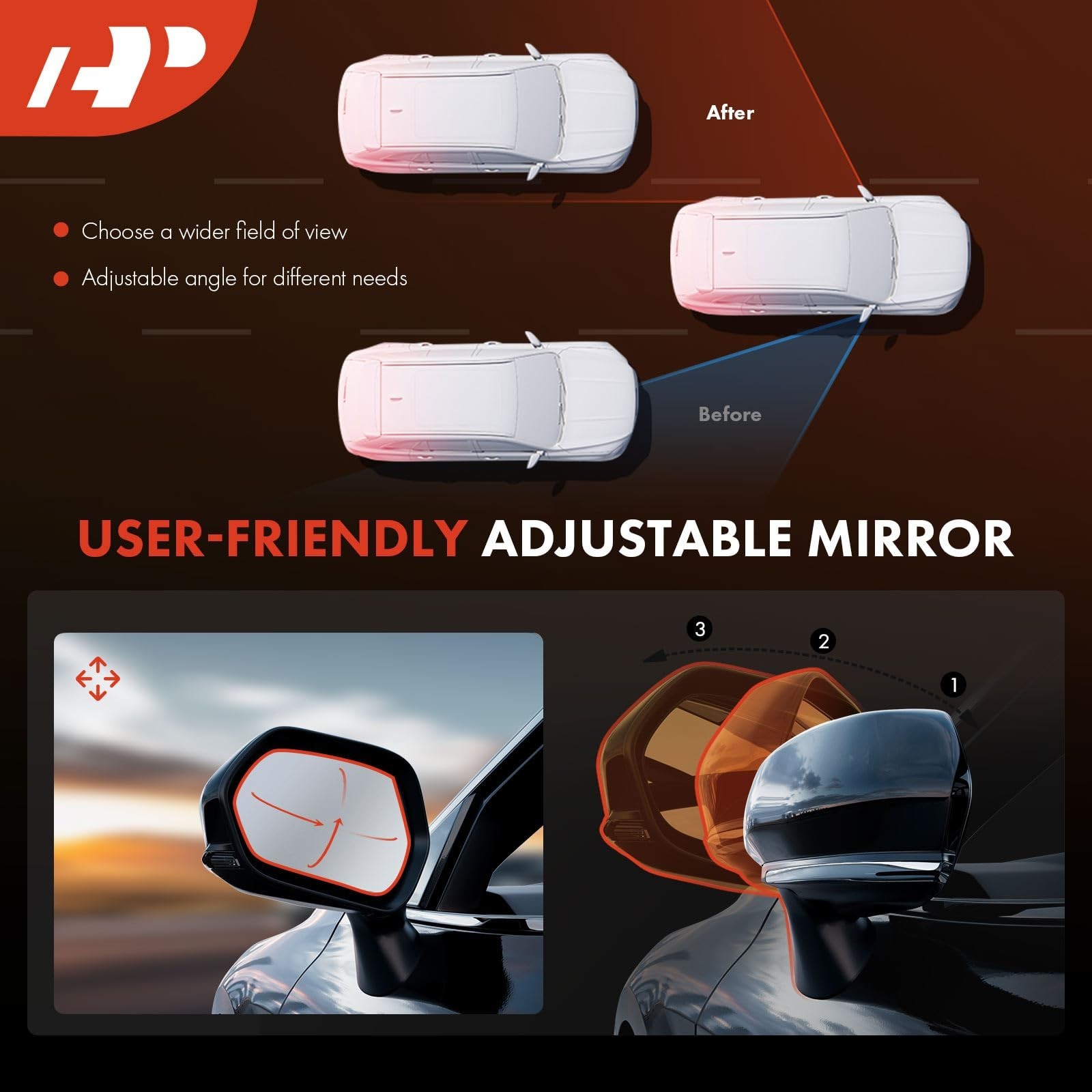A-Premium Driver Side Power Door Mirror – Compatible with Ram 1500 2014-2018,…