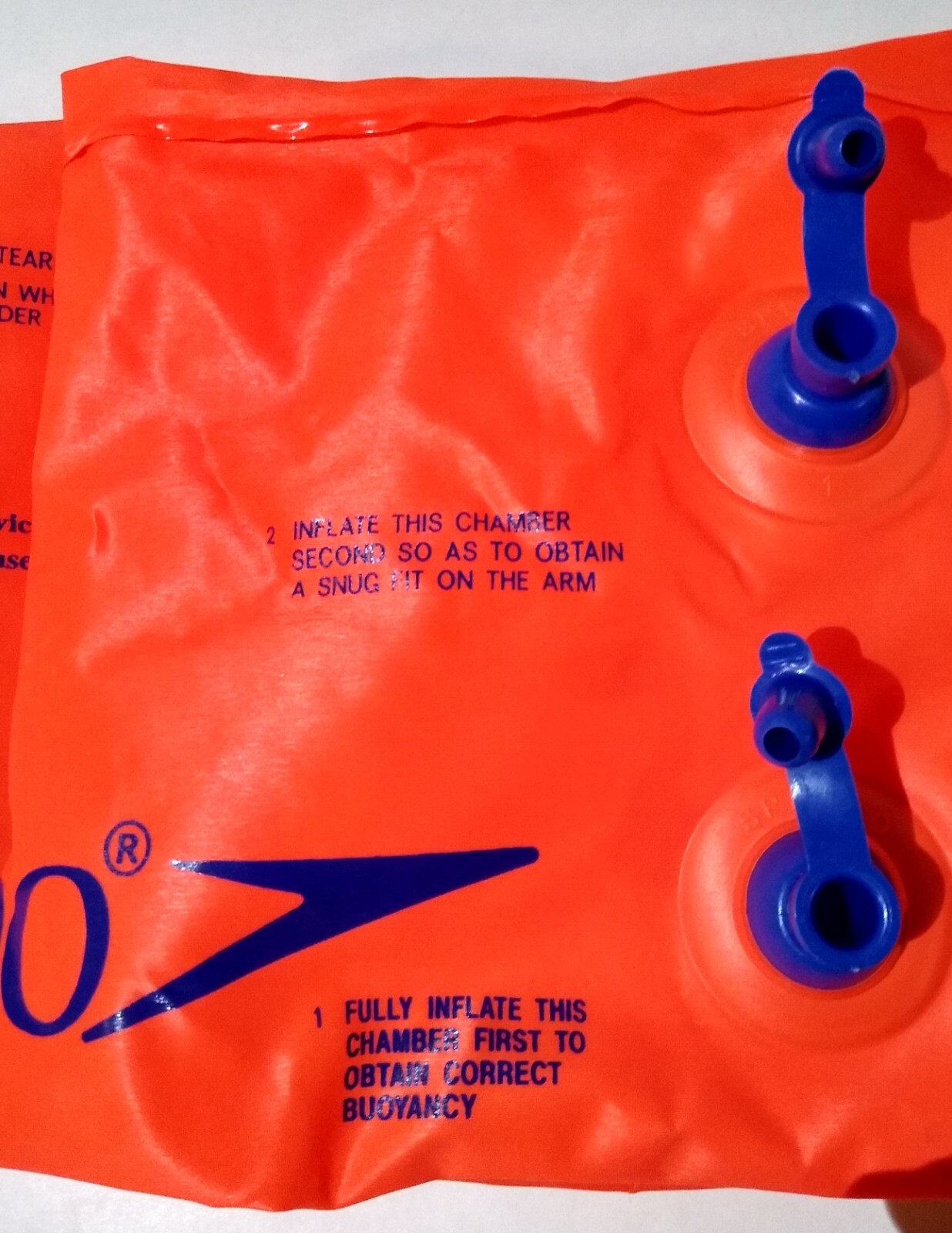 Speedo ORANGE Inflatable Arm Bands Kids Swim Floaties Wings Authentic age 2 – 12