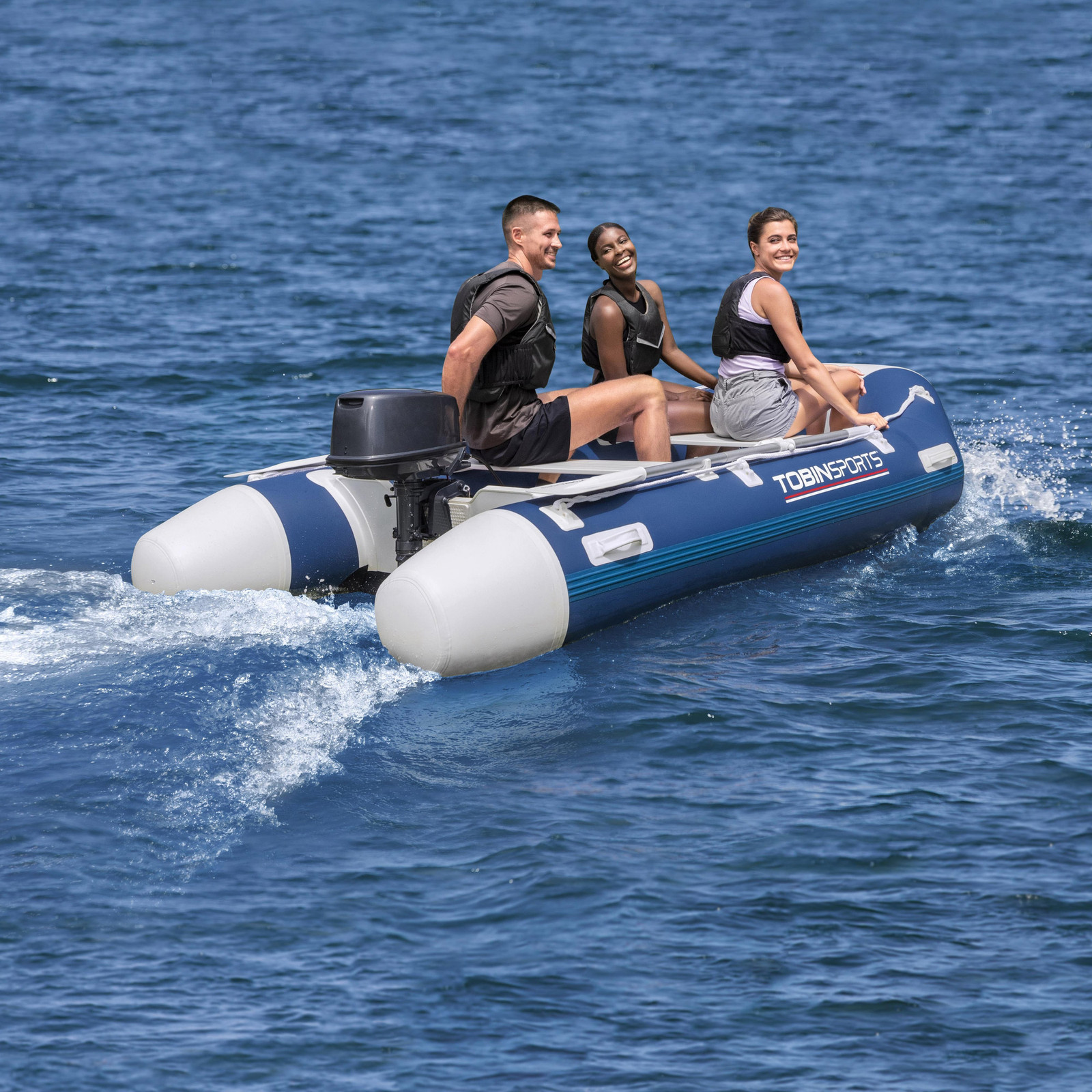 Tobin Sports 10.8 Ft Inflatable Boat Set 5-Person Fishing Boat