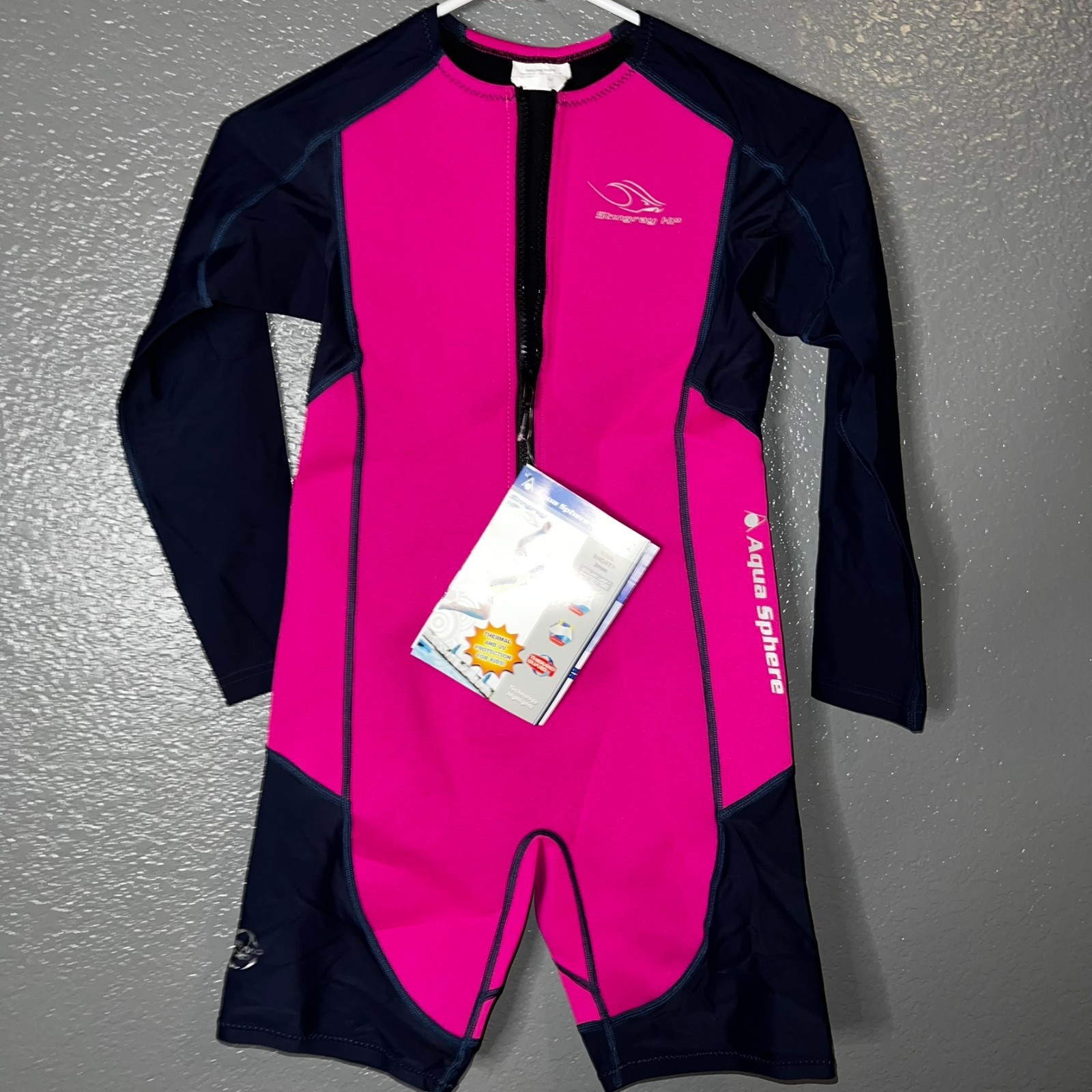 NEW! Aqua Sphere Youth Sz 6 Stingray Core Warmer Short Sleeve 2MM Wetsuit