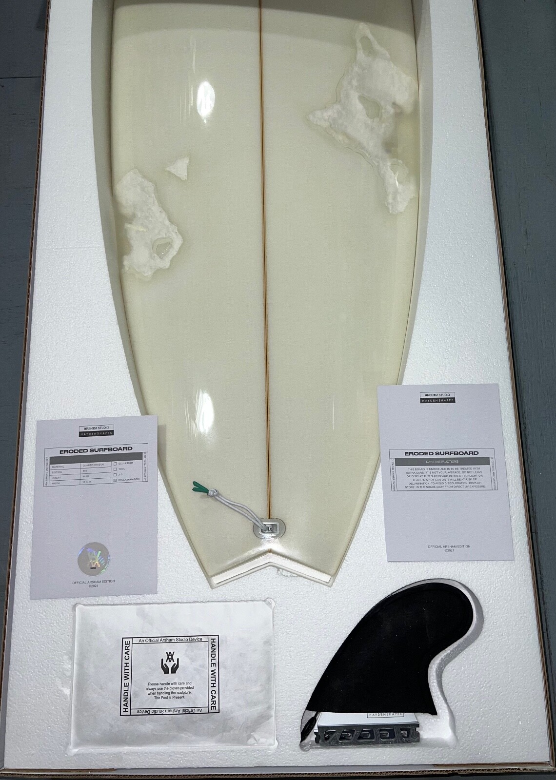 Daniel Arsham Hayden Shapes 2021 Eroded Surfboard Rare Limited Edition 134 / 500
