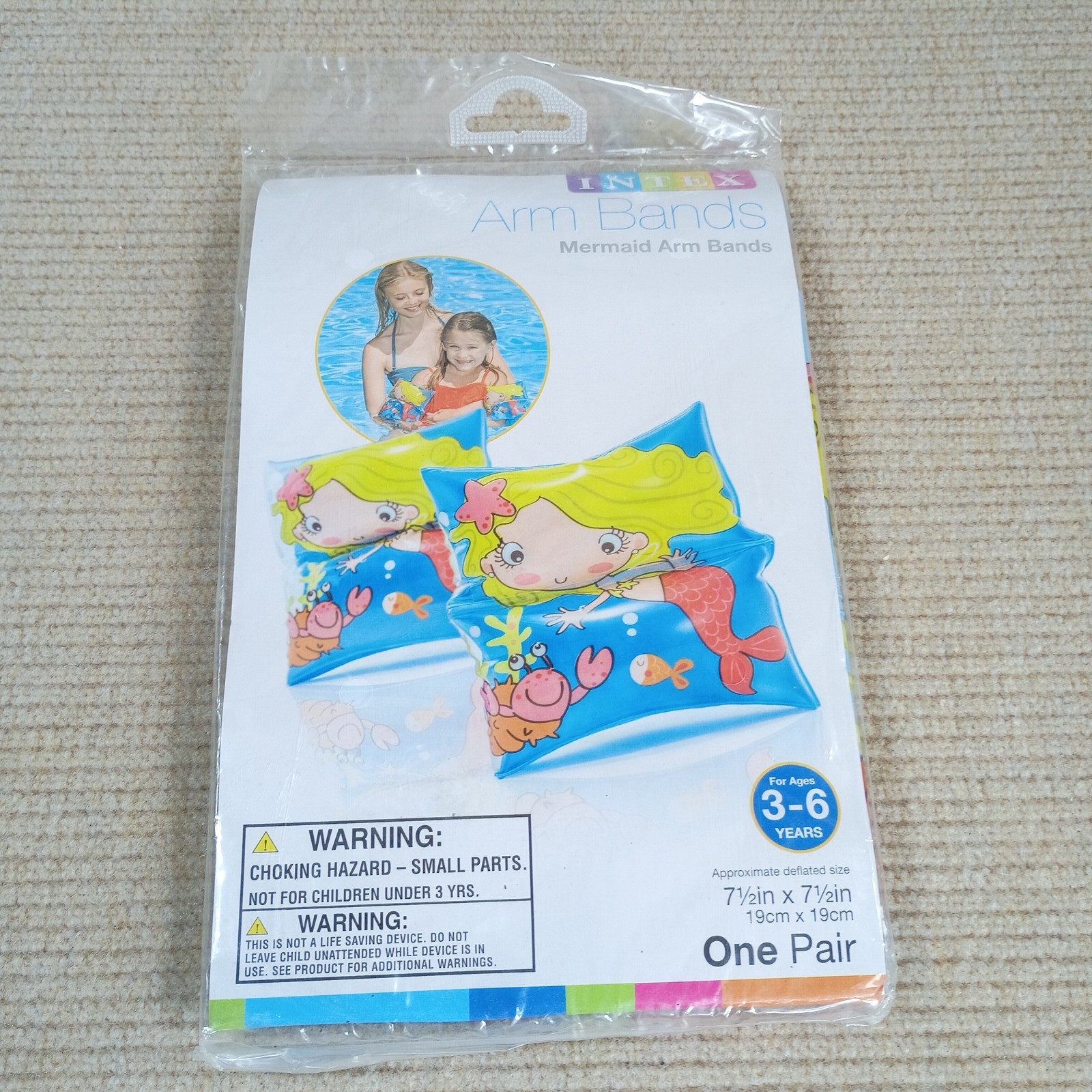 Intex Mermaid Arm Bands Inflatable Pool Floats For Ages 3-6 Years One Pair New
