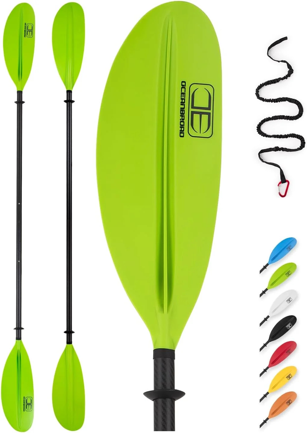 OCEANBROAD Adjustable Carbon Fiber Kayak Paddle 86in/220cm to 94in/240cm Kayakin
