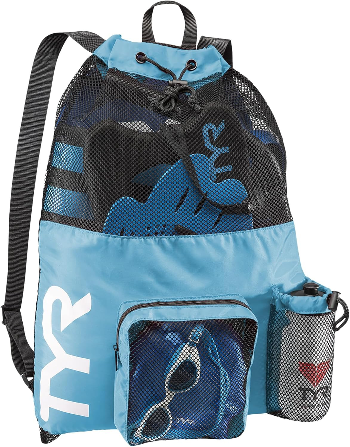 Big Mesh Mummy Backpack for Swim, Gym and Workout Gear, Blue, 40-Liter Capacity