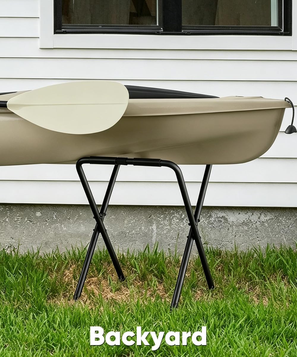 Heavy Duty Folding Kayak Stand – 180 lbs Capacity Storage Rack for Canoe, SUP &