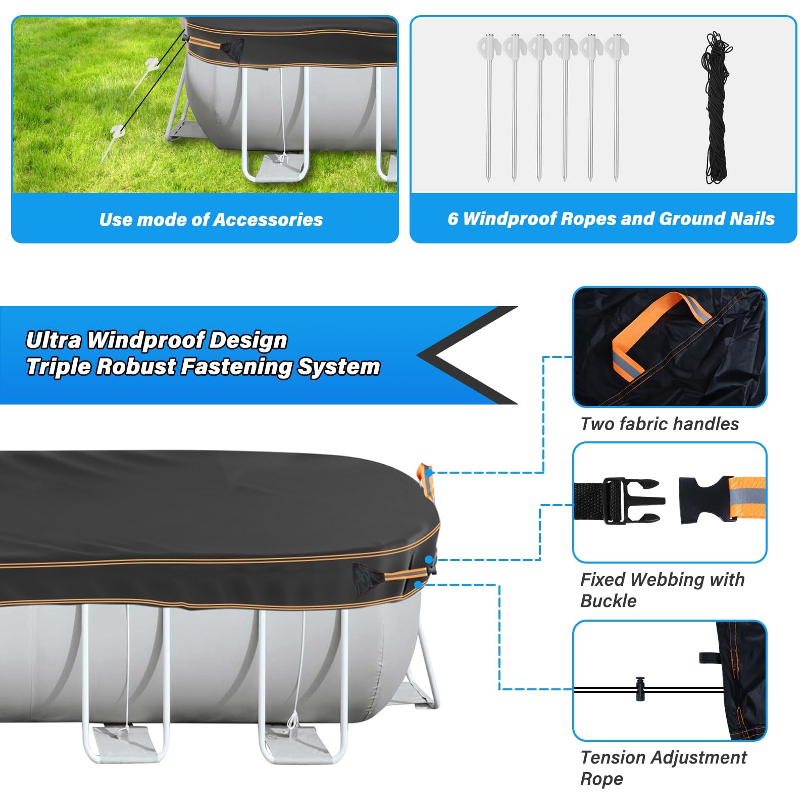 Neuradical 12×21 Ft Winter Oval Pool Covers for Above Ground Pools, Oval Pool…