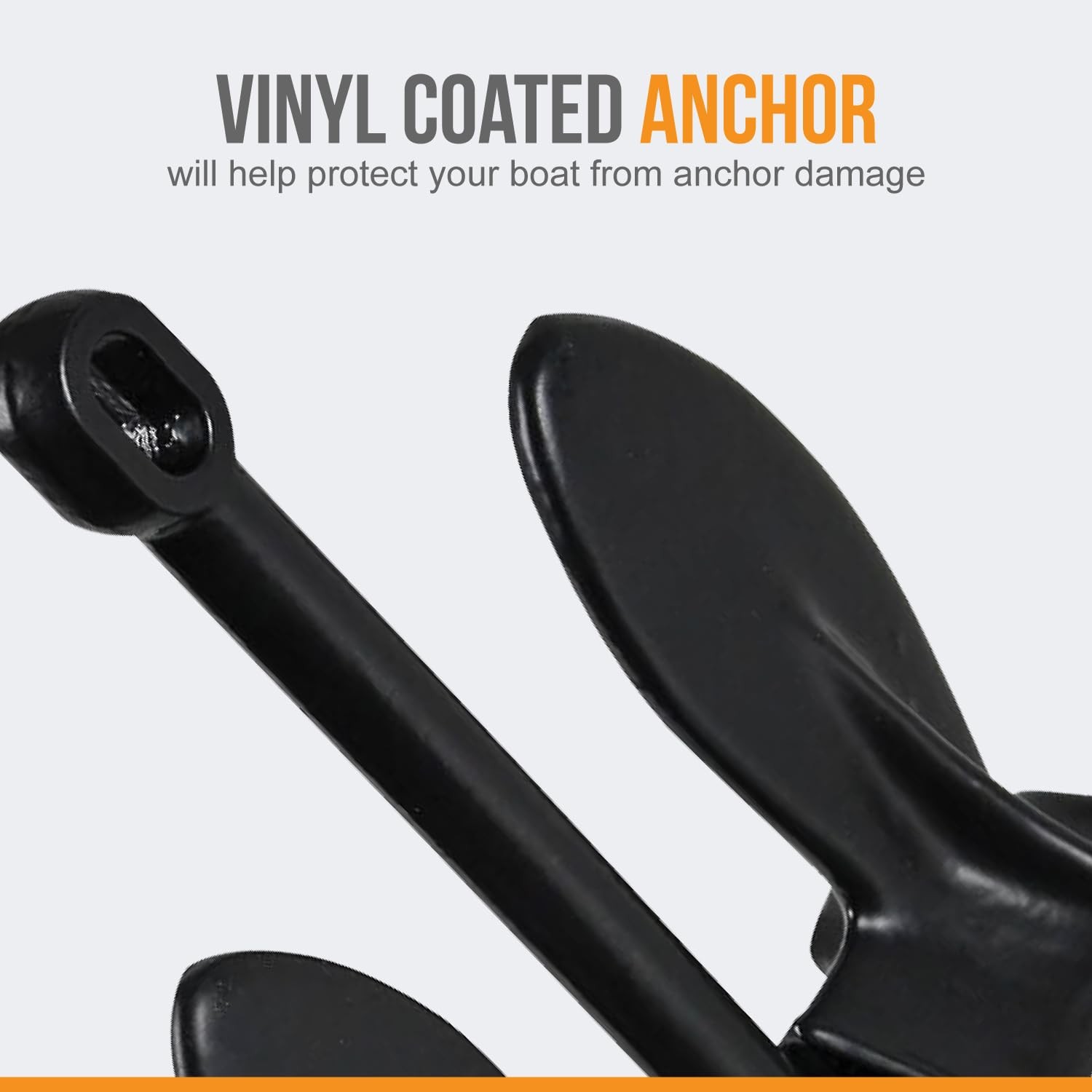 Navy Anchor 20 lb for Pontoon Boats Vinyl-Coated Boat Anchor, Rustproof Swive…