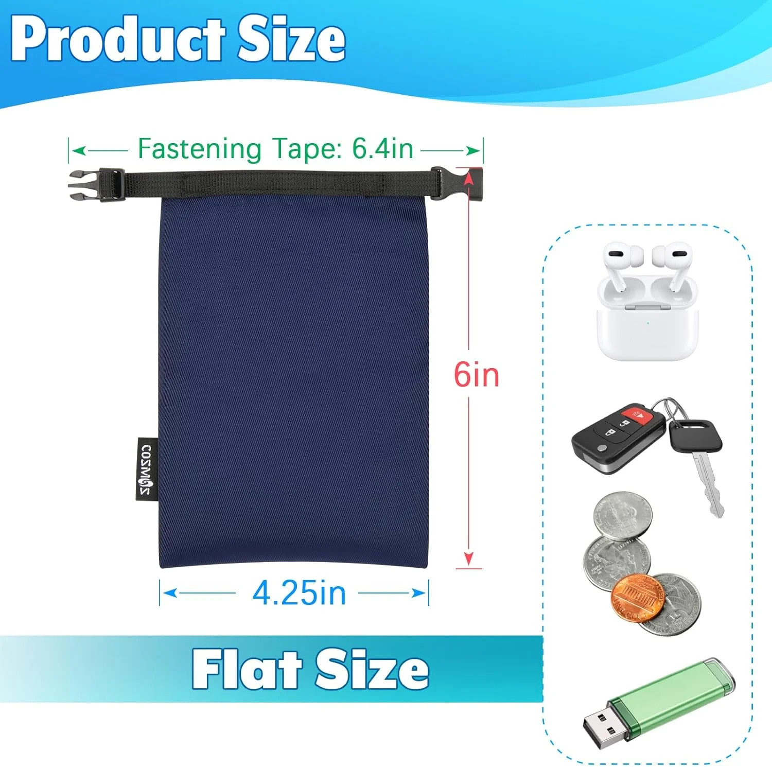 Cosmos 3 Pcs Waterproof Dry Bag, Mini Waterproof Pouch Portable Dry Sacks Small