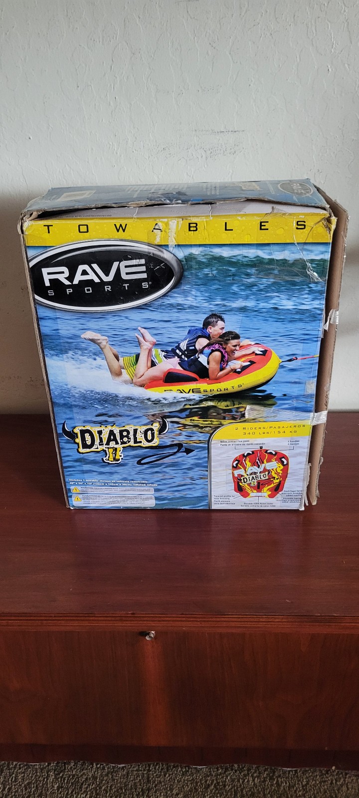 Rave Sports Diablo II Towable Tube Boat – Inflatable Boating Tube for 1-2 Rid…