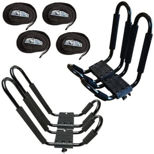 2PCS Canoe Boat Kayak Roof Rack Car SUV Truck Top Mount Carrier J Cross Bar