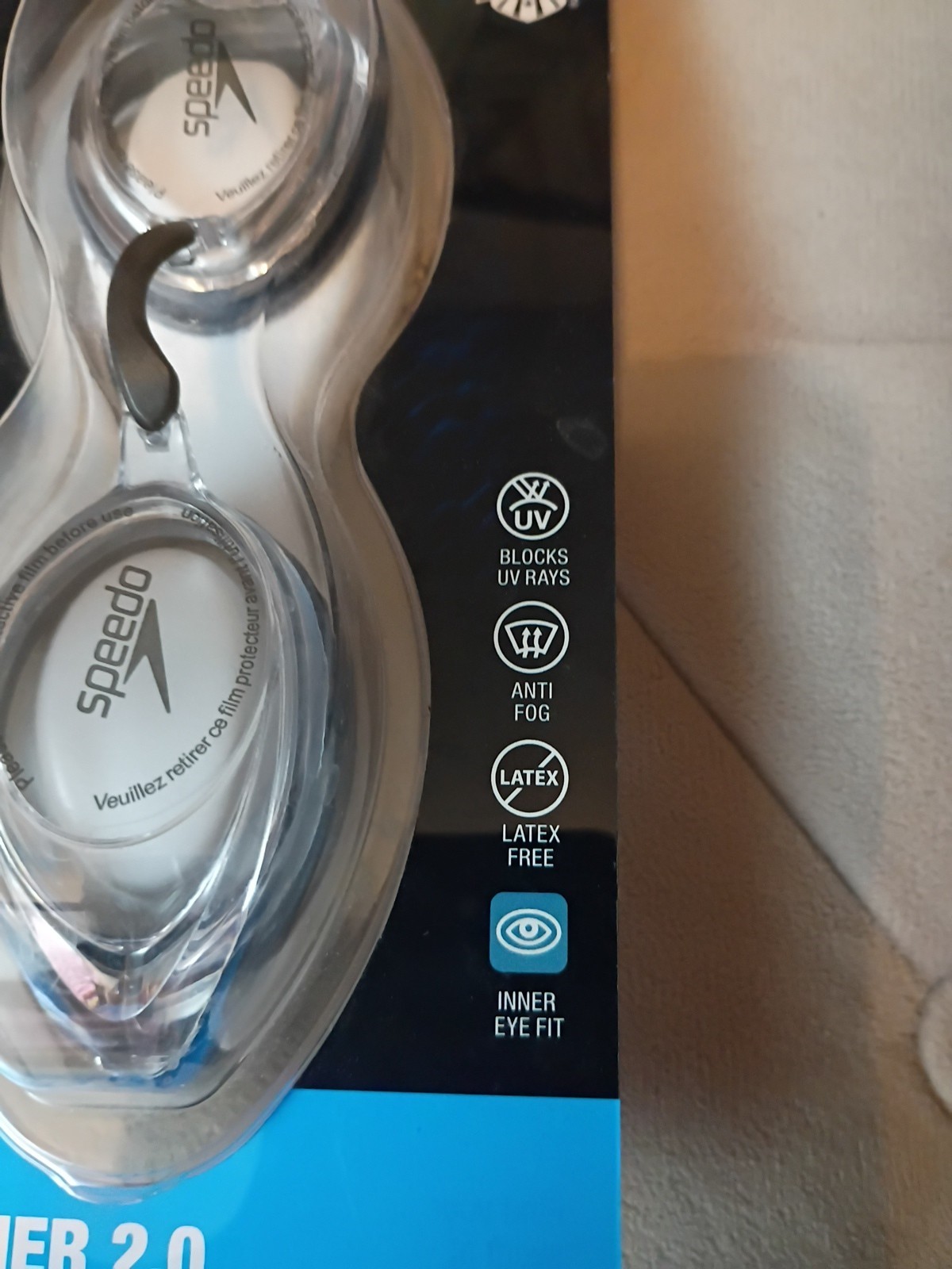 Brand New Speedo Competitive Vanquisher 2.0 Optical Swim Goggle .