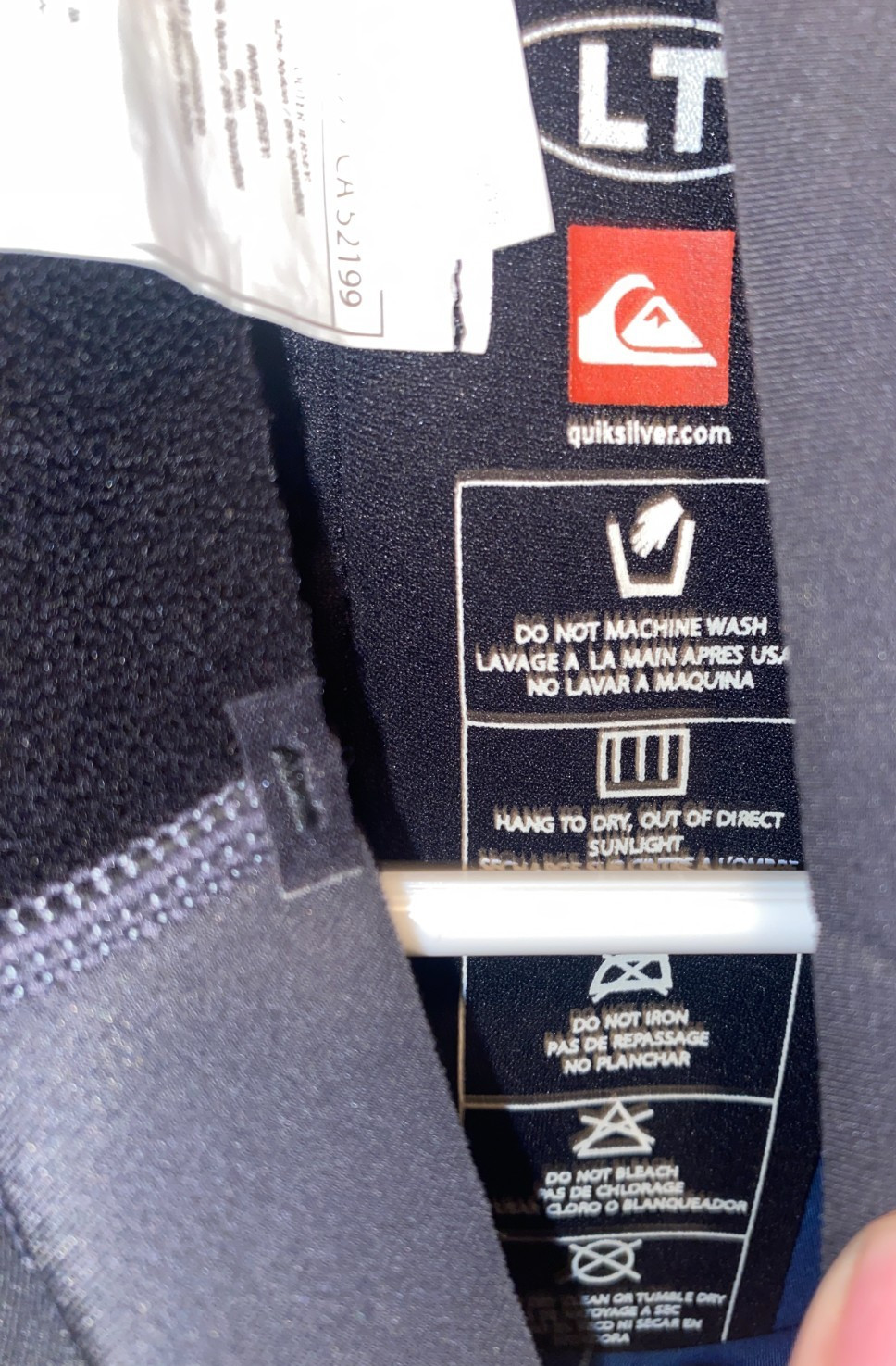 Quicksilver Syncro Series 2.2 mm Shorty Wetsuit Mens sz L Tall Black Gray Blue