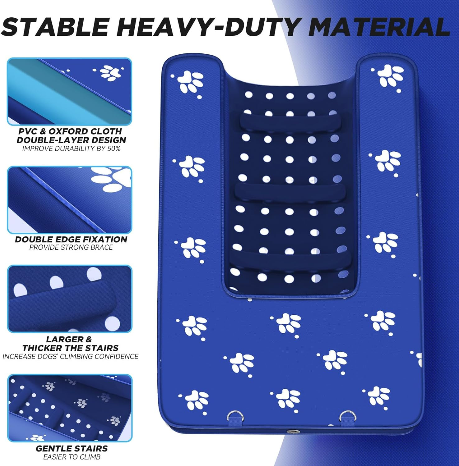 Inflatable Dock Platform, Dog Boat Ramp Floating Non-Slip Oxford and PVC with La