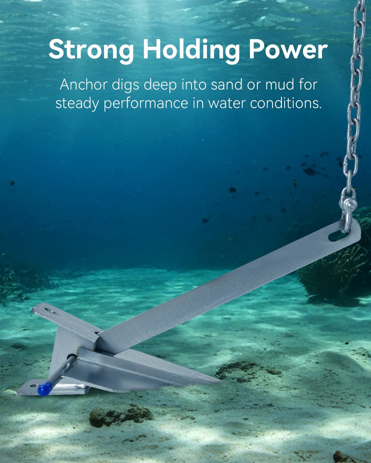 Boat Anchor Kit for 12-22 ft Boat, 8 lb Galvanized Boat Anchor