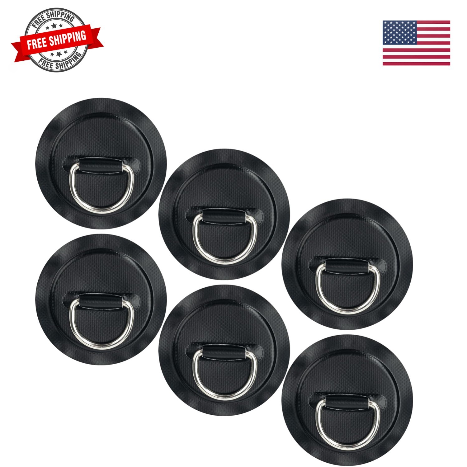 Stainless Steel D-Ring Patch Kit, PVC Paddle Board D-Rings for Kayak, Inflata…