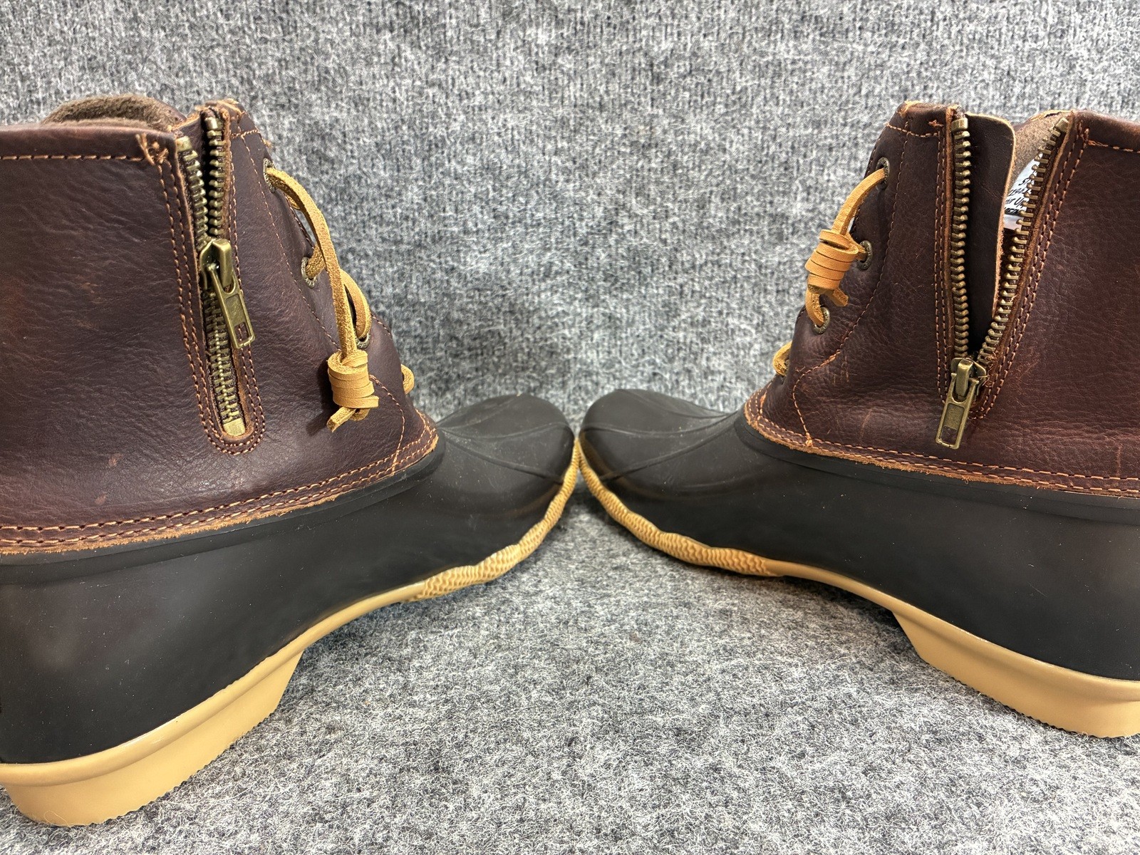 Sperry Women’s Leather Upper Duck Boots Size 12M Brown