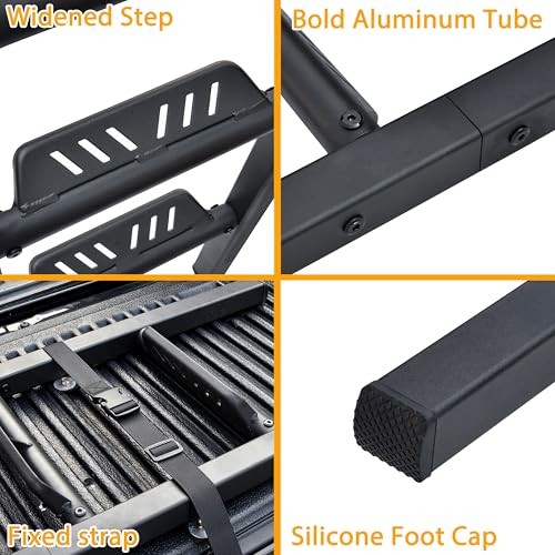 Foldable Pickup Truck Tailgate Ladder, 42″ Heavy Duty Universal Folding