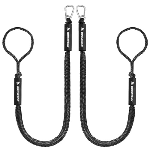 4FT Bungee Dock Lines,Boat Dock Rope,Jet Ski Accessories with 4ft-5.5ft Black