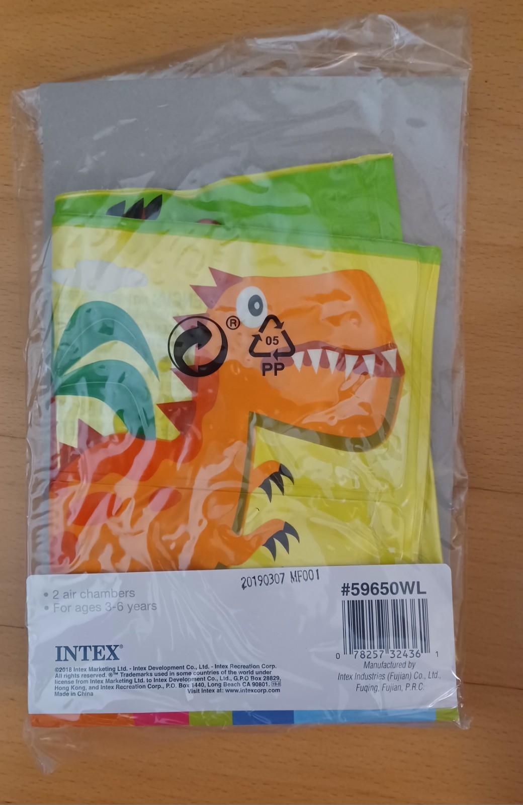 INTEX Inflatable Arm Bands Dinosaur Fun Pool Beach Float Swimming 3-6 Years