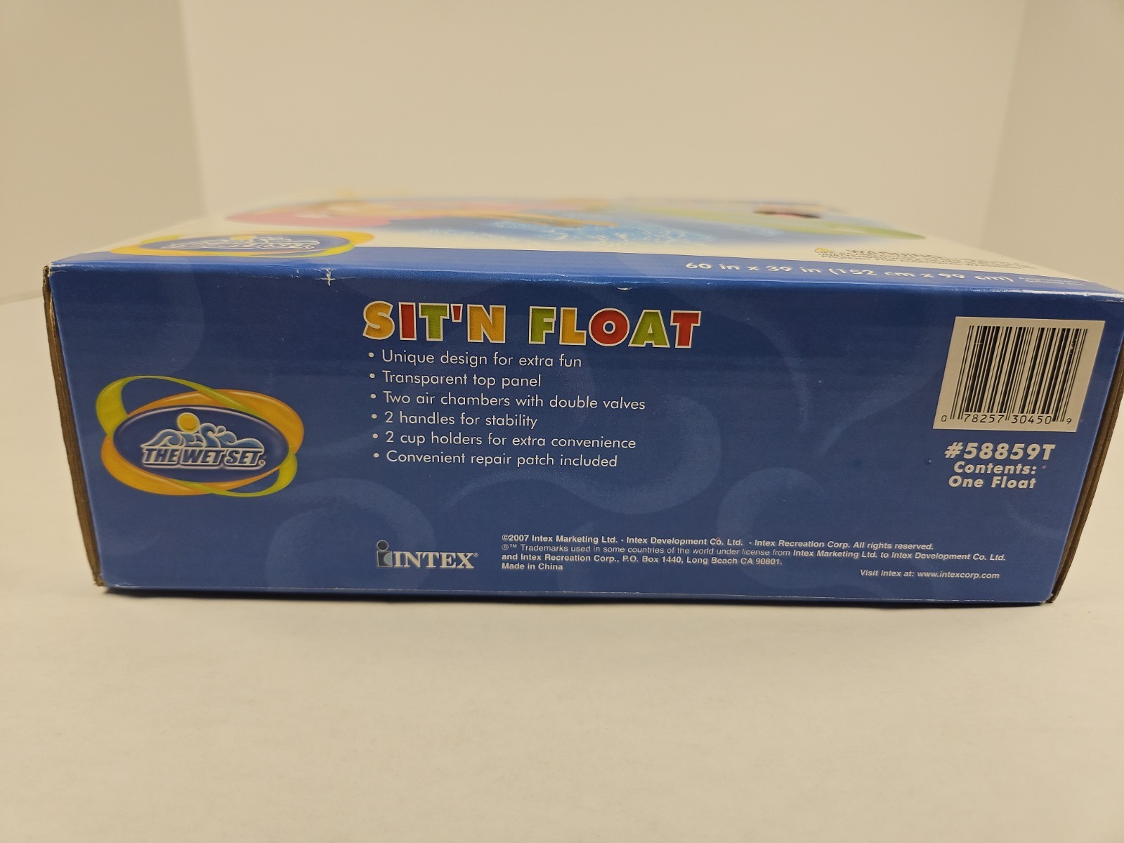 The Wet Set Sit N Float INFLATABLE Pool LOUNGE 60″ X 39″ 2 handles 2 cup holders