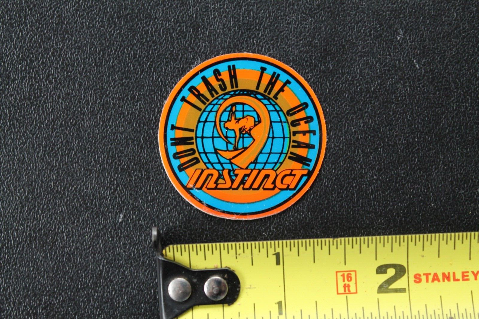 Instinct Surfboards Shaun Tomson Neon Orange Blue V45B Vintage Surfing STICKER