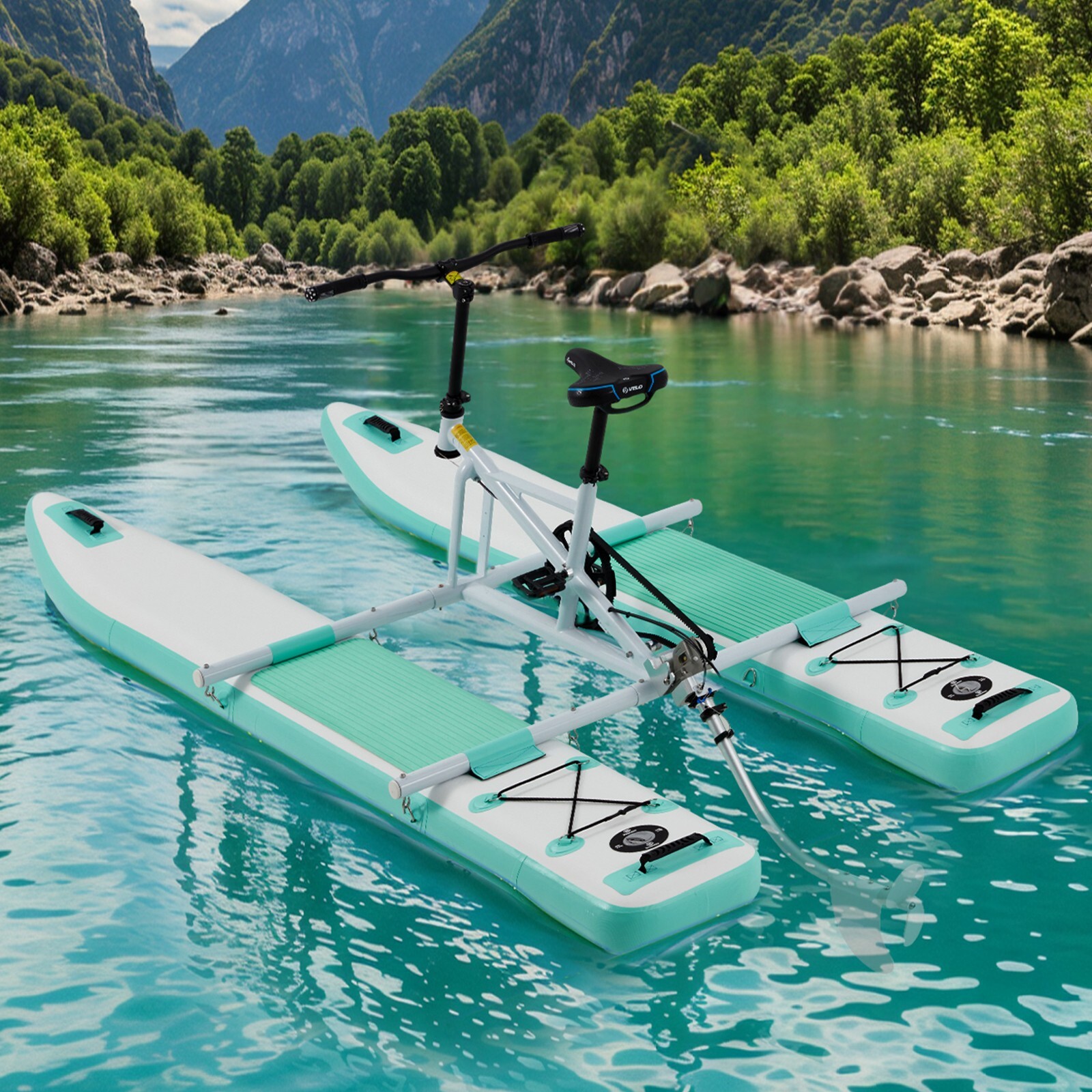 Danrelax Inflatable Water Bike, 2-in-1 Kayak Bikeboat Hybrid, Portable & Durable