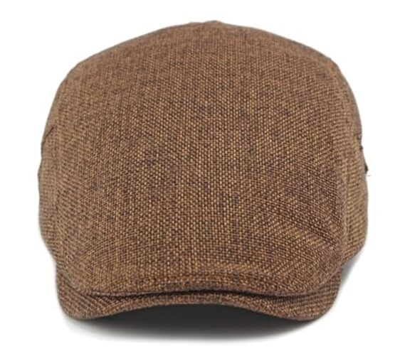 DIYDECAL Mens Flat Cap Newsboy Cap Adjustable Ivy Driving One Size Coffee