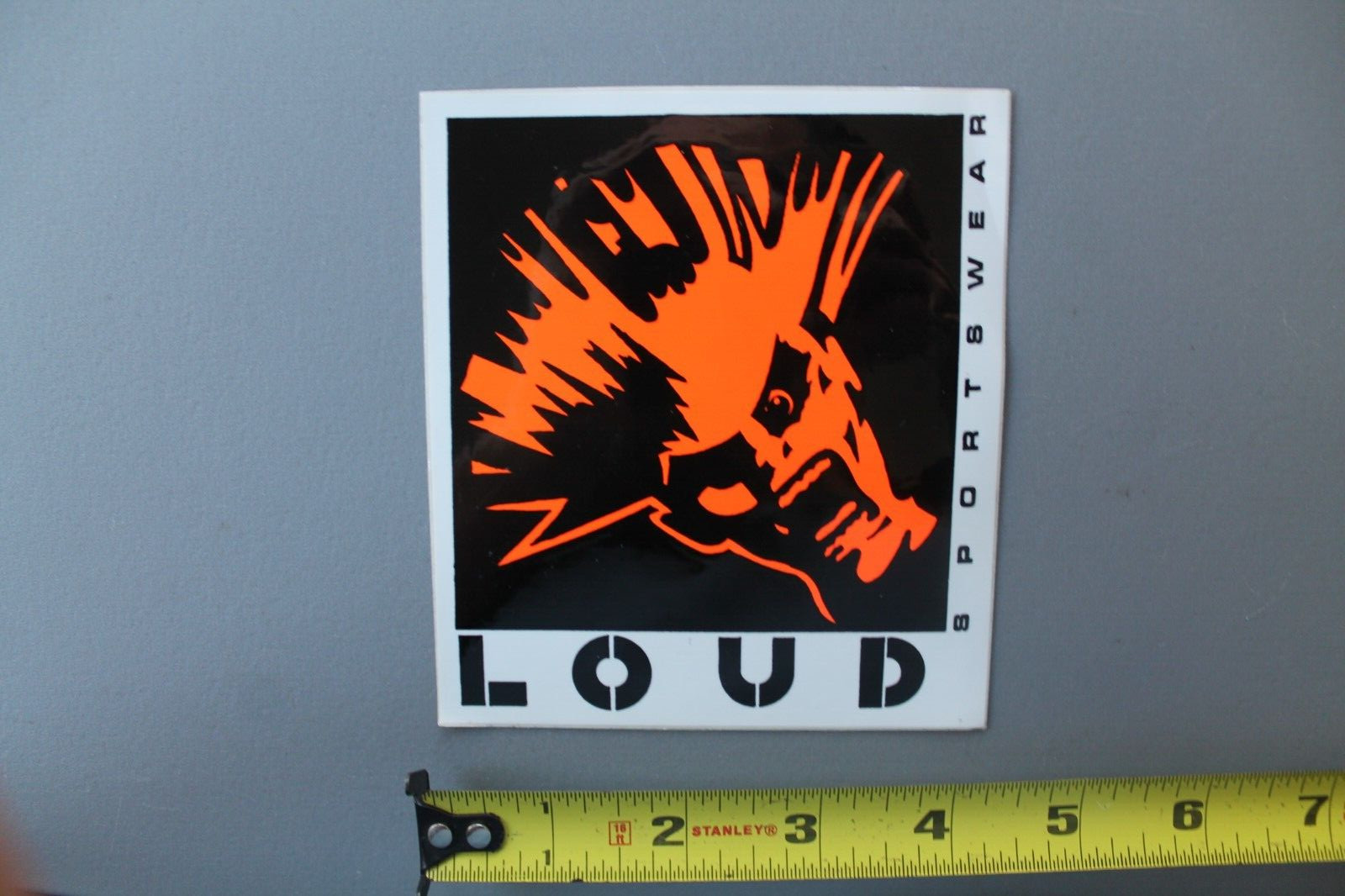 Loud Sports Wear Clothing Skate Neon Orange 80’s OG V69B Vintage Surfing STICKER