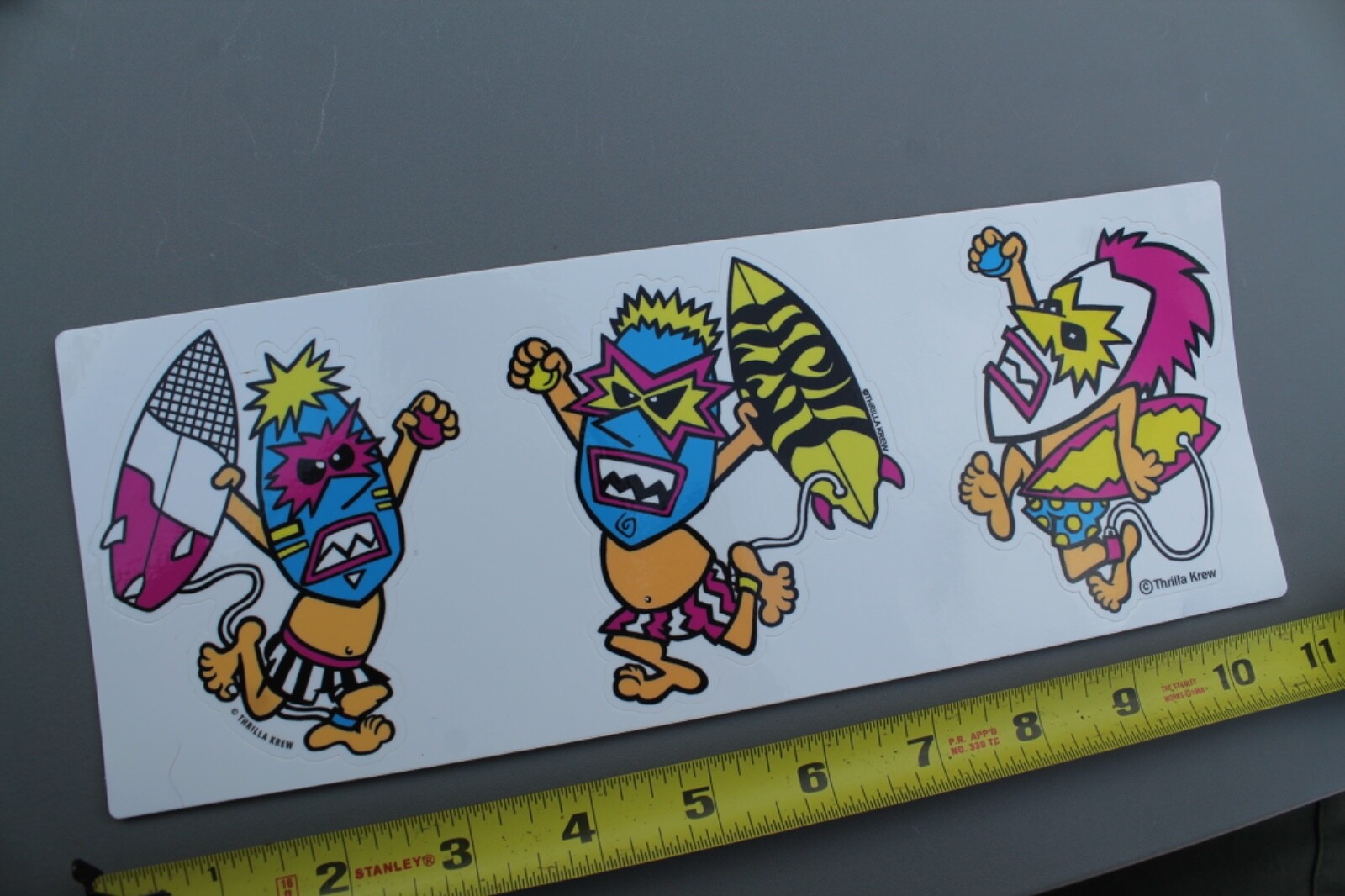 T&C Thrilla Krew Town & Country Tiki Natives Hawaii Surfing STICKER – Sheet of 3