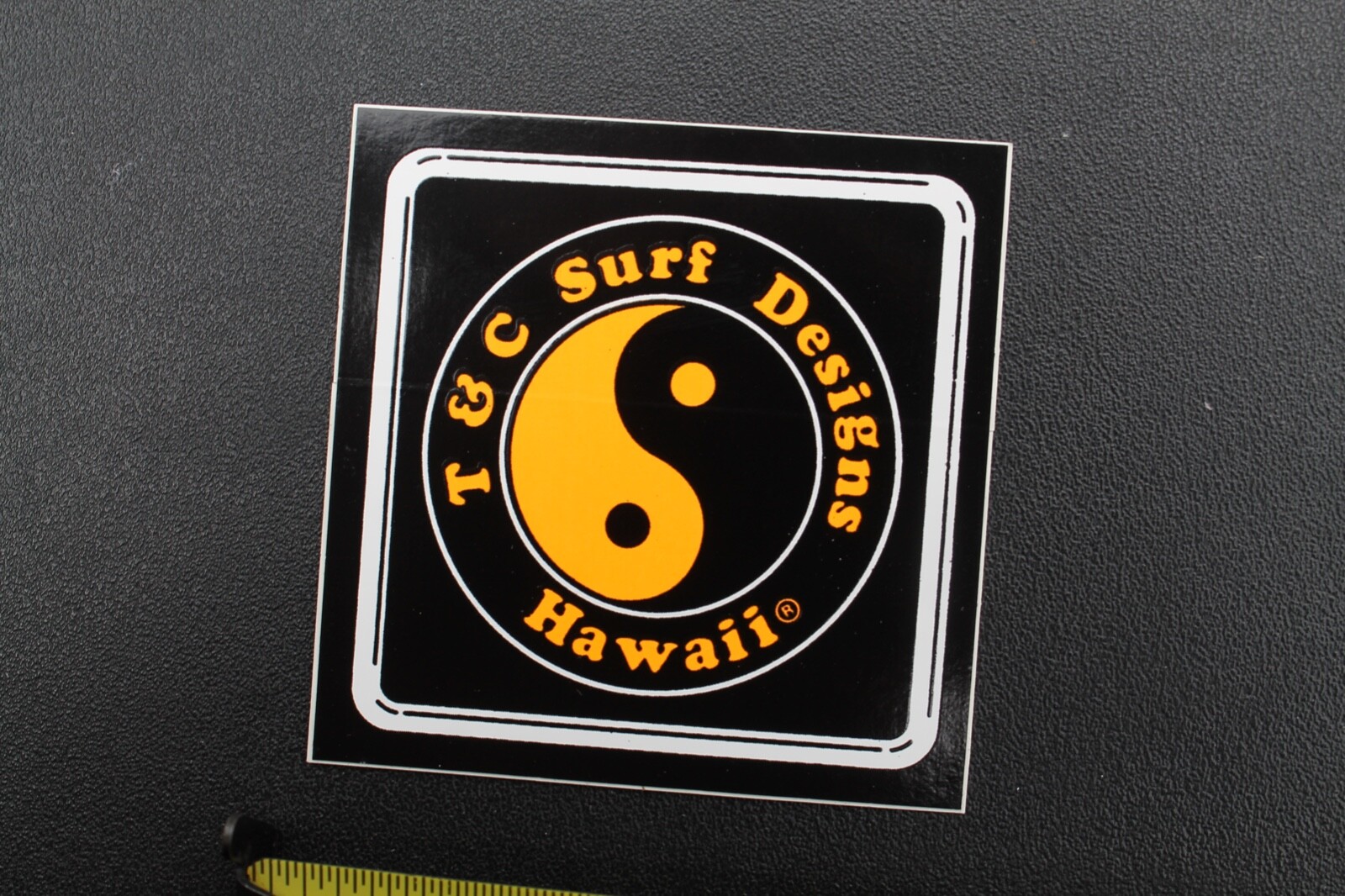 T&C Town & Country Surfboards 80’s Neon Orange Black OG Hawaii Surfing STICKER