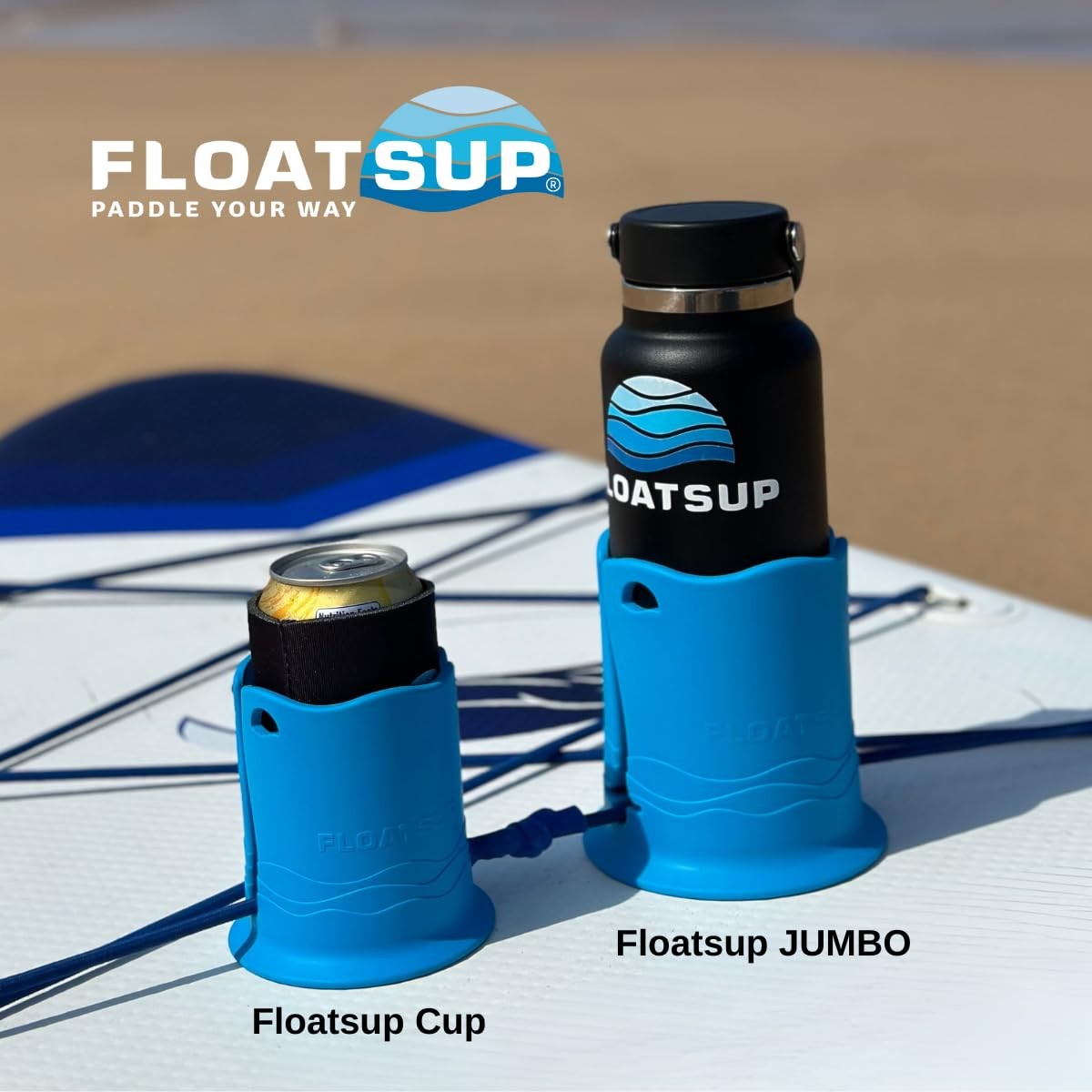 Jumbo Paddle Board Cup Holder, SUP, Kayak & Boat Water Bottle Holder, Fits Dr…