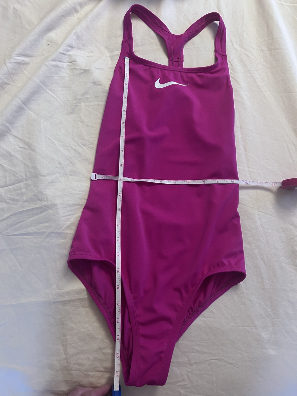 Nike Swim Girls’ Essential Racerback One Piece Pink Prime, Size 12-13 Years Old